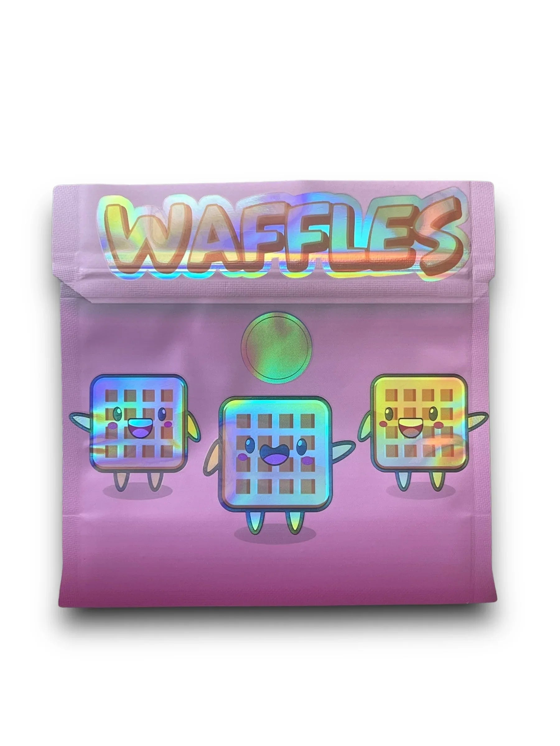 Waffles 3.5G Mylar Bags Holographic Shape Bag - Black Unicorn Hub