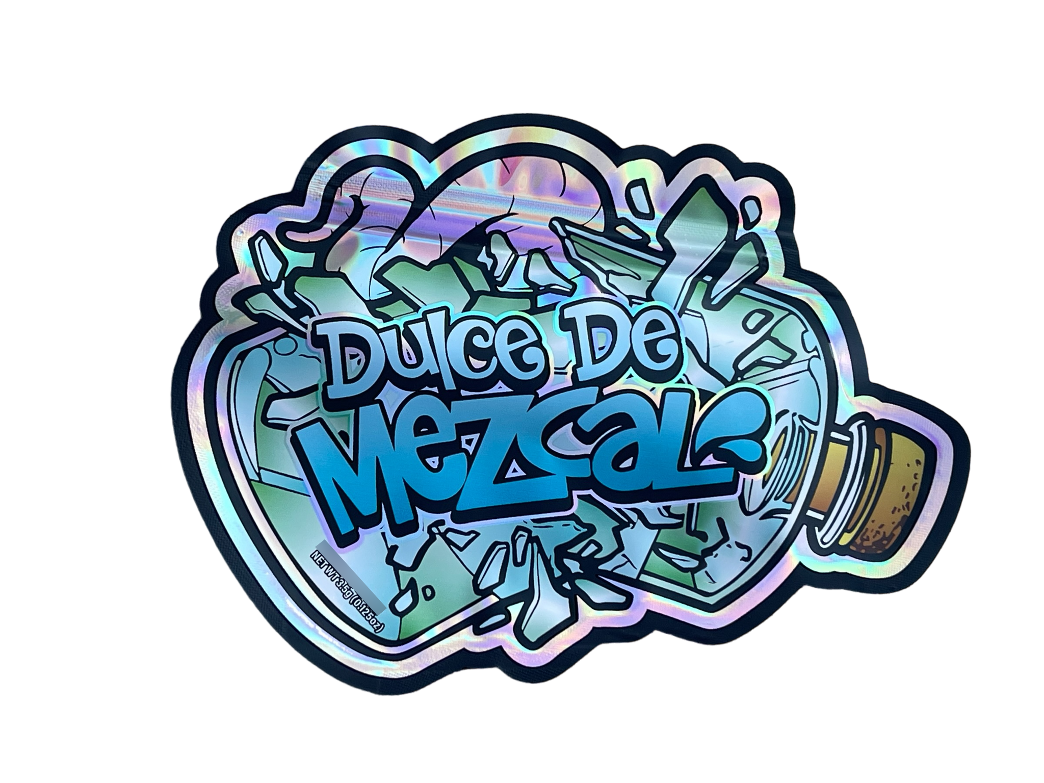 Don Merfos Dulce De Mezcal Mylar bag 3.5g cut out Empty Packaging- Holographic