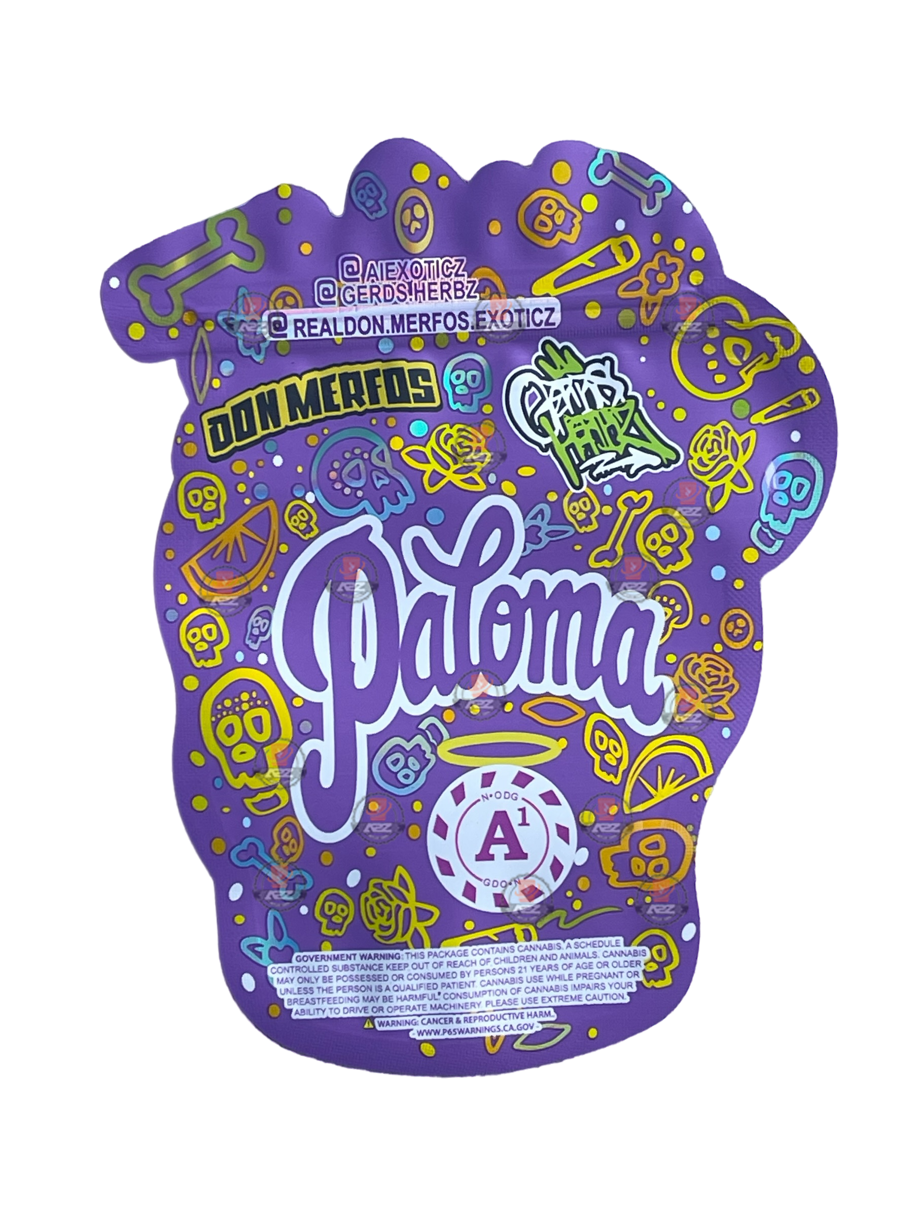 Don Merfos Paloma Cut out bag 3.5g Mylar Bag