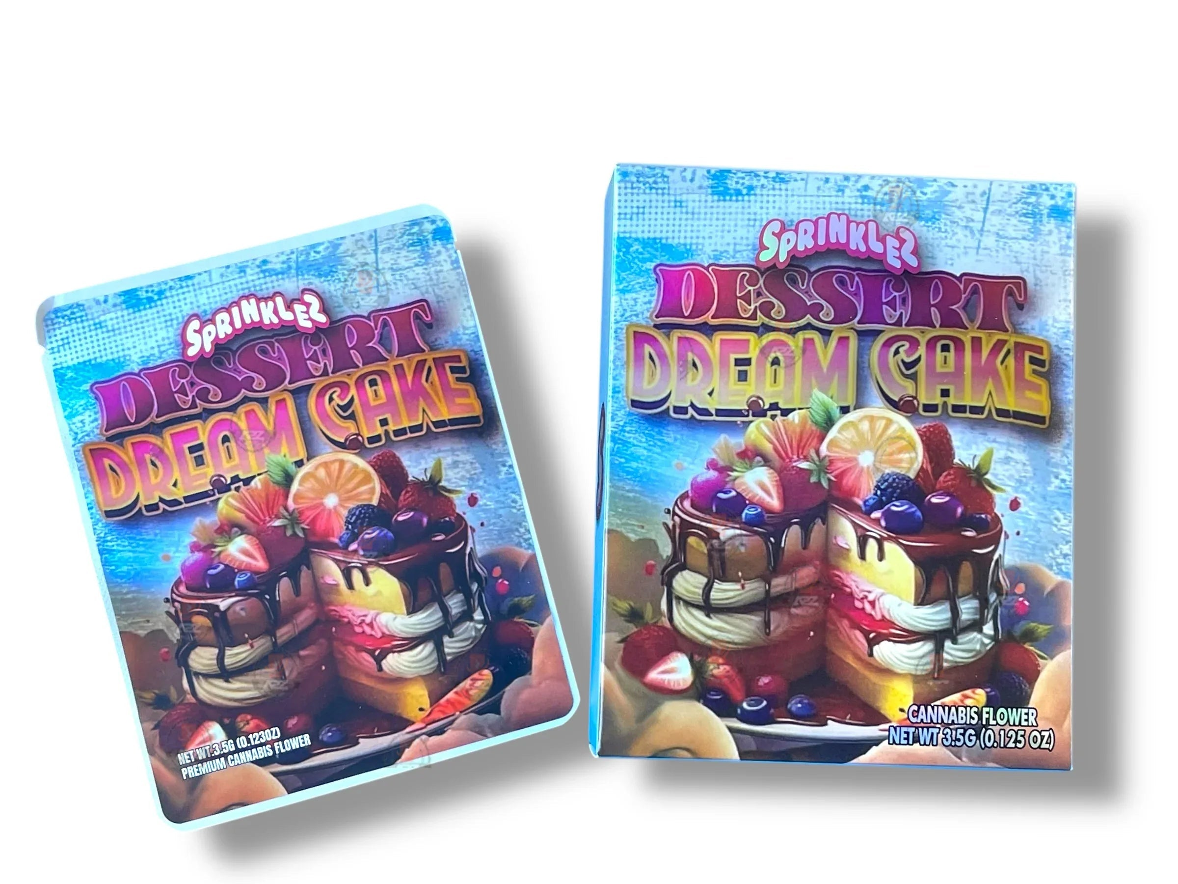 Sprinklez Dessert Dream Cake Mylar Bags with Boxes 3.5g Box Packaging With stickers and label - Black Unicorn Hub