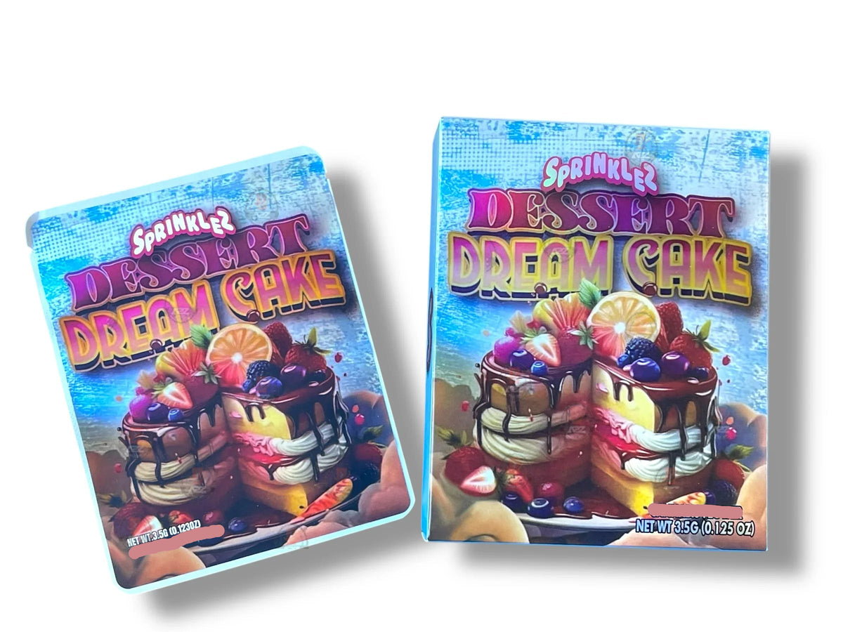 Sprinklez Dessert Dream Cake Mylar Bags with Boxes 3.5g Box Packaging With stickers and label - Black Unicorn Hub