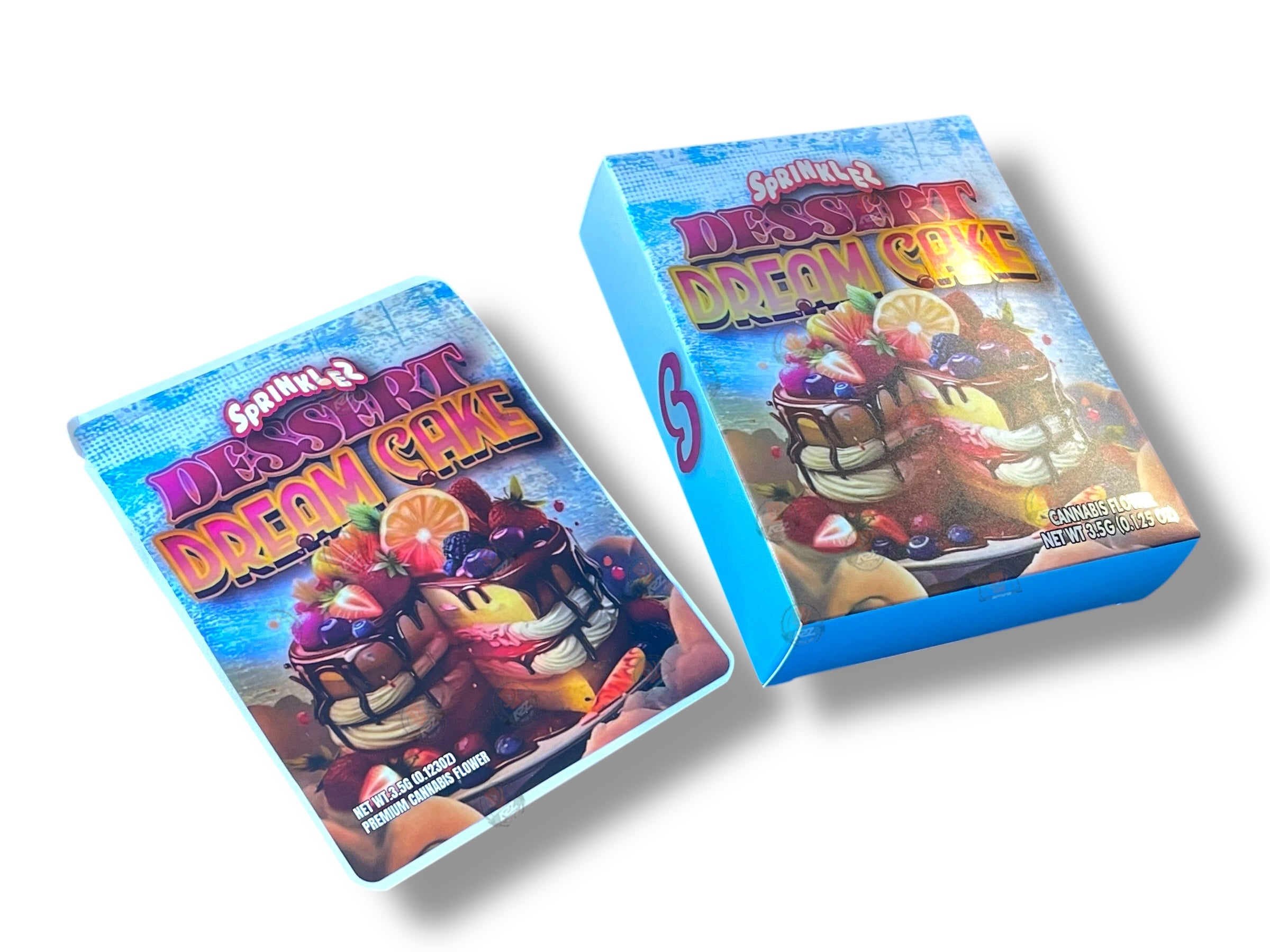 Sprinklez Dessert Dream Cake Mylar Bags with Boxes 3.5g Box Packaging With stickers and label