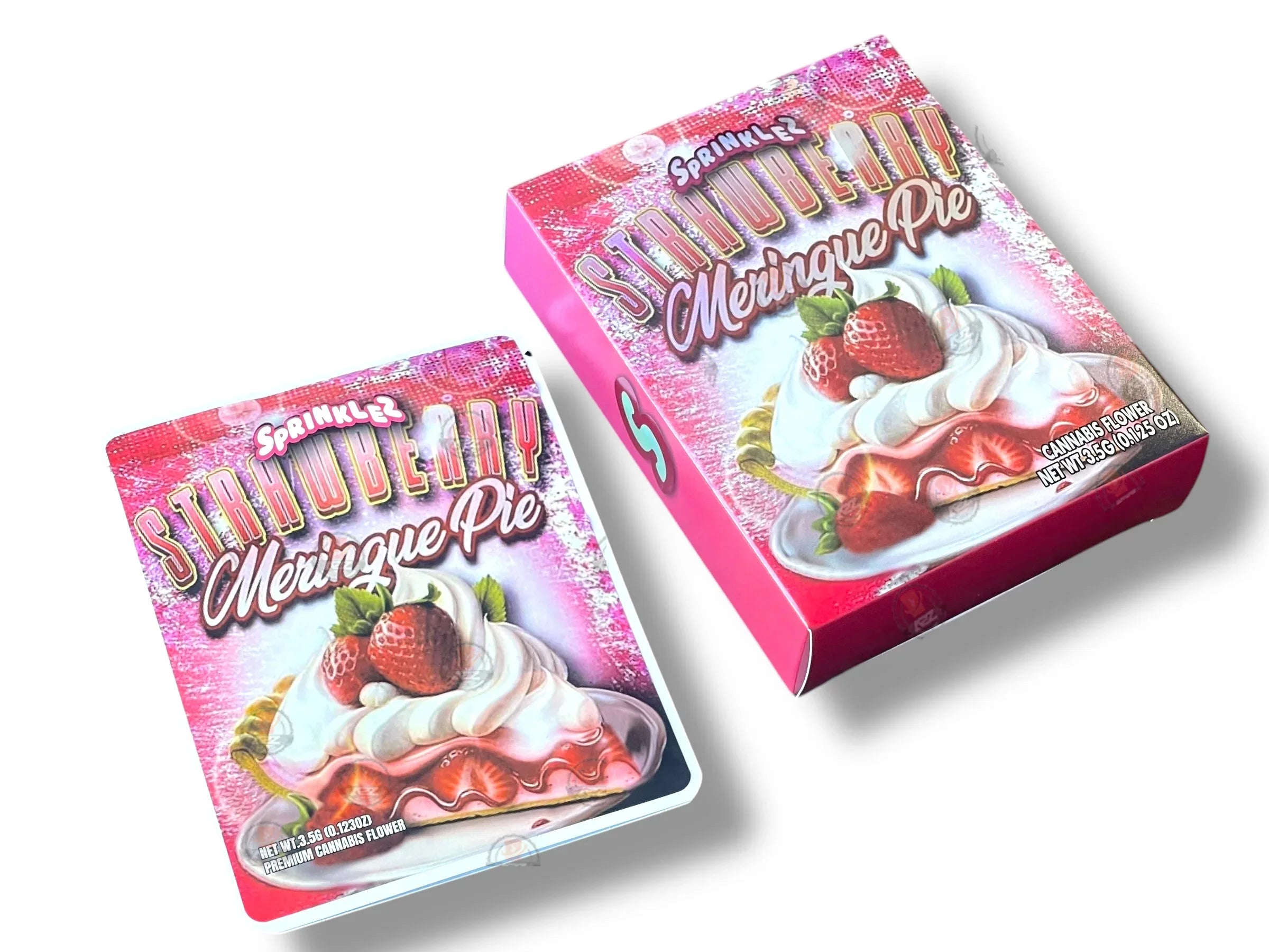 Sprinklez Strawberry Meringue Mylar Bags with Boxes 3.5g Box Packaging With stickers and label - Black Unicorn Hub