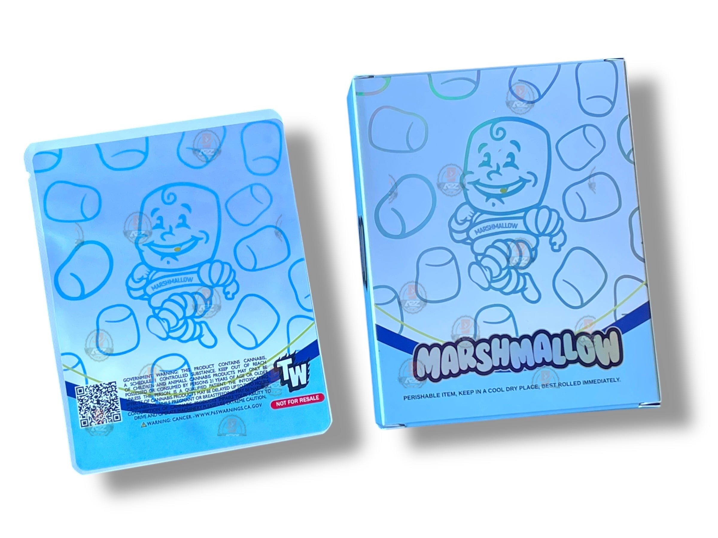 Sprinklez Black Magic Marshmallow Mylar Bags with Boxes 3.5g Box Packaging With stickers and label