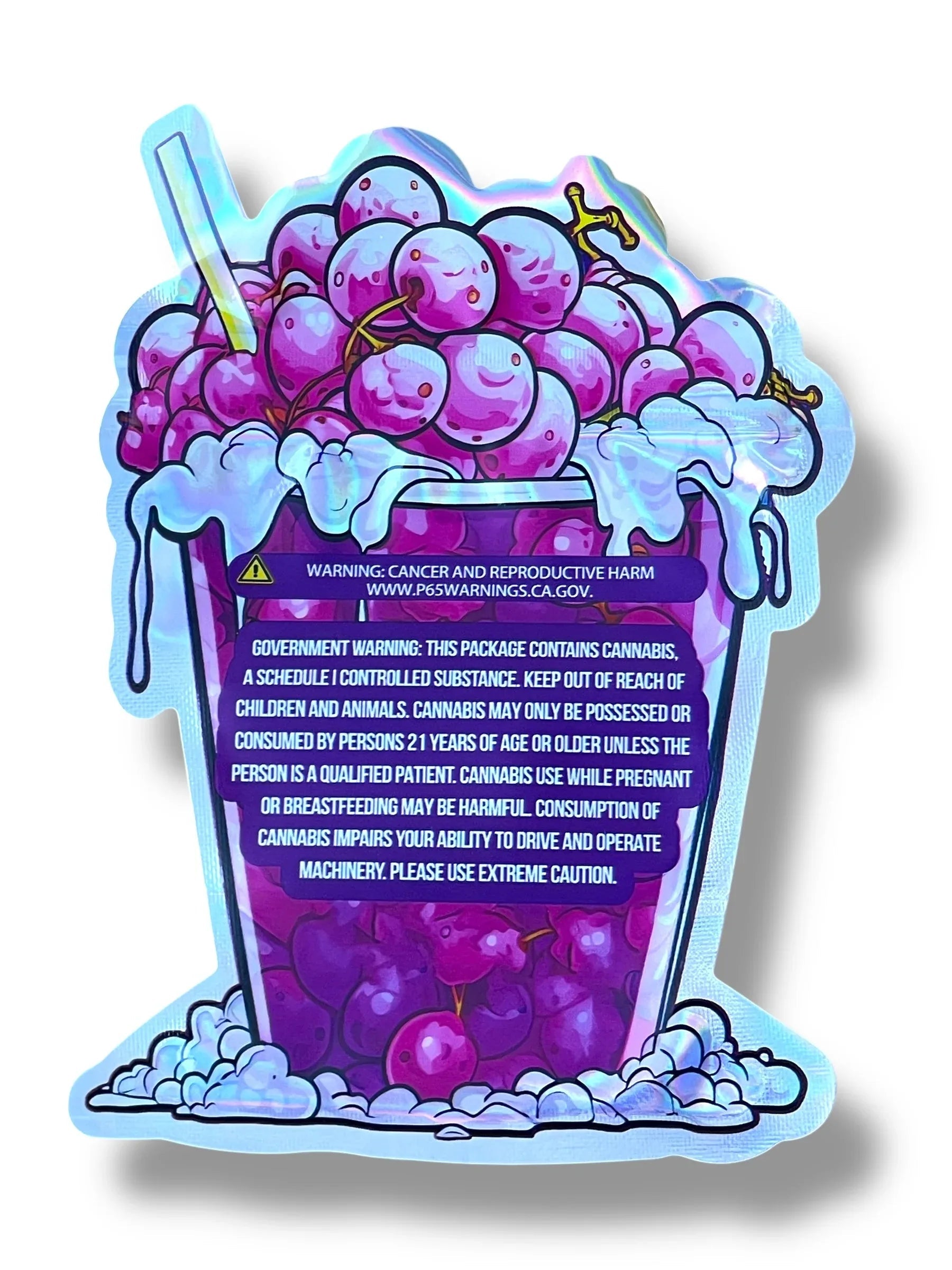 Push Pop Purple Mylar Bag 3.5g shape bag - Black Unicorn Hub