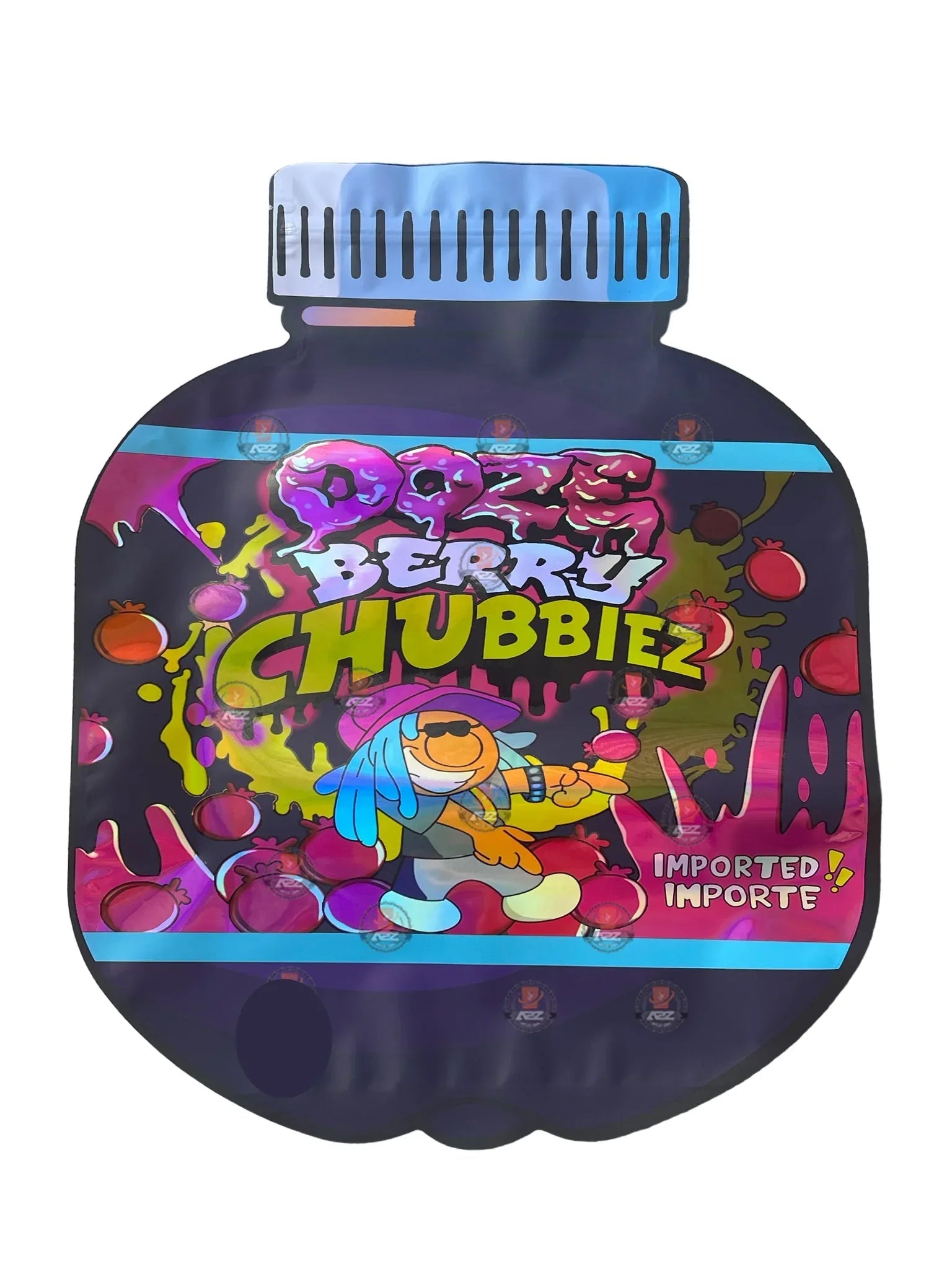 Oozw Berry Chubbiez Mylar Bag (Large) 1 LBS - 16OZ (454g) Pound Bag - Black Unicorn Hub