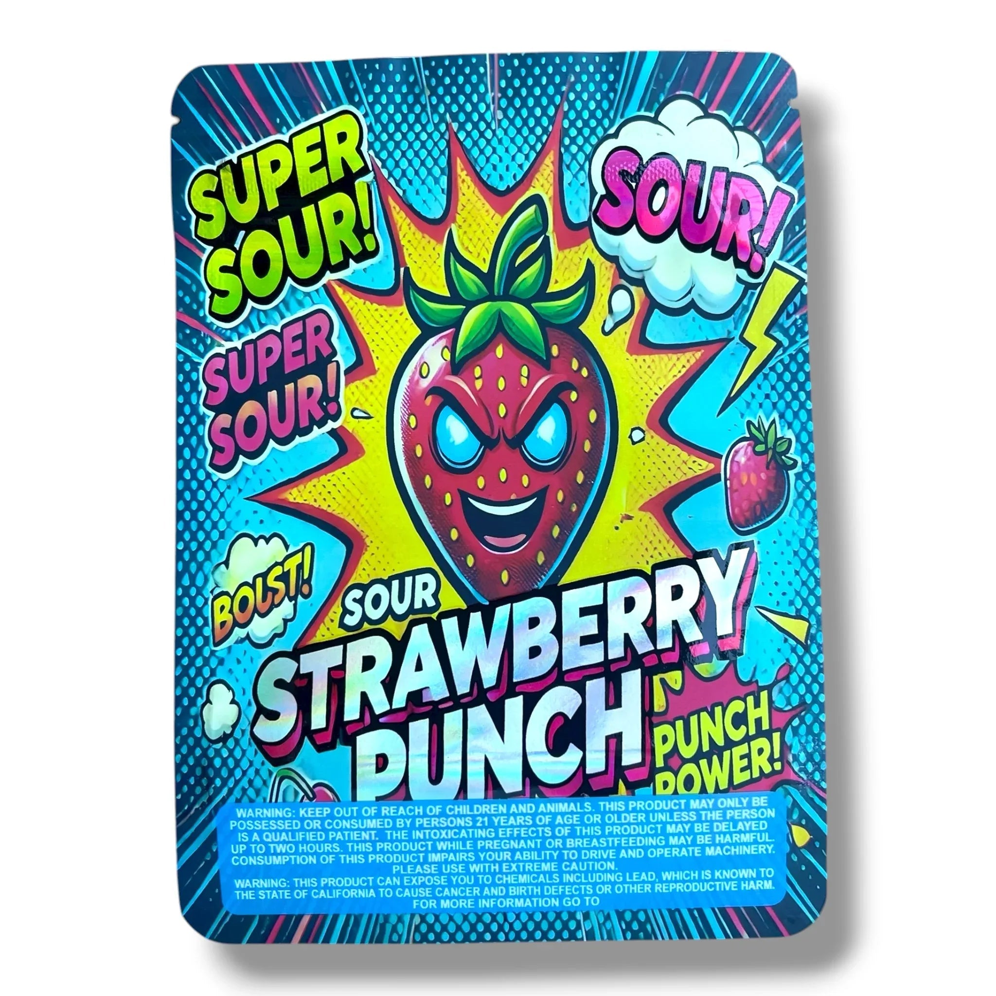Sour Strawberry Punch 7G to 14G Mylar Bags - Black Unicorn Hub