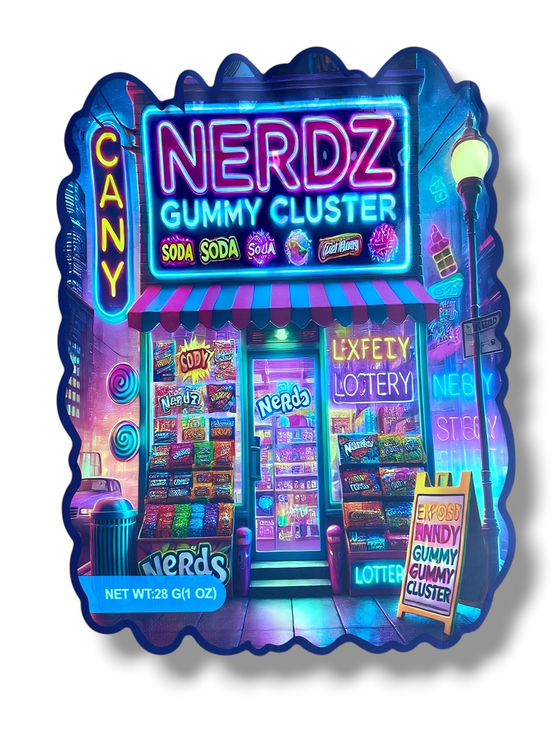 Gummy Cluster 1 OZ 28G Mylar empty Mylar bag 1 ounce (50 Count)