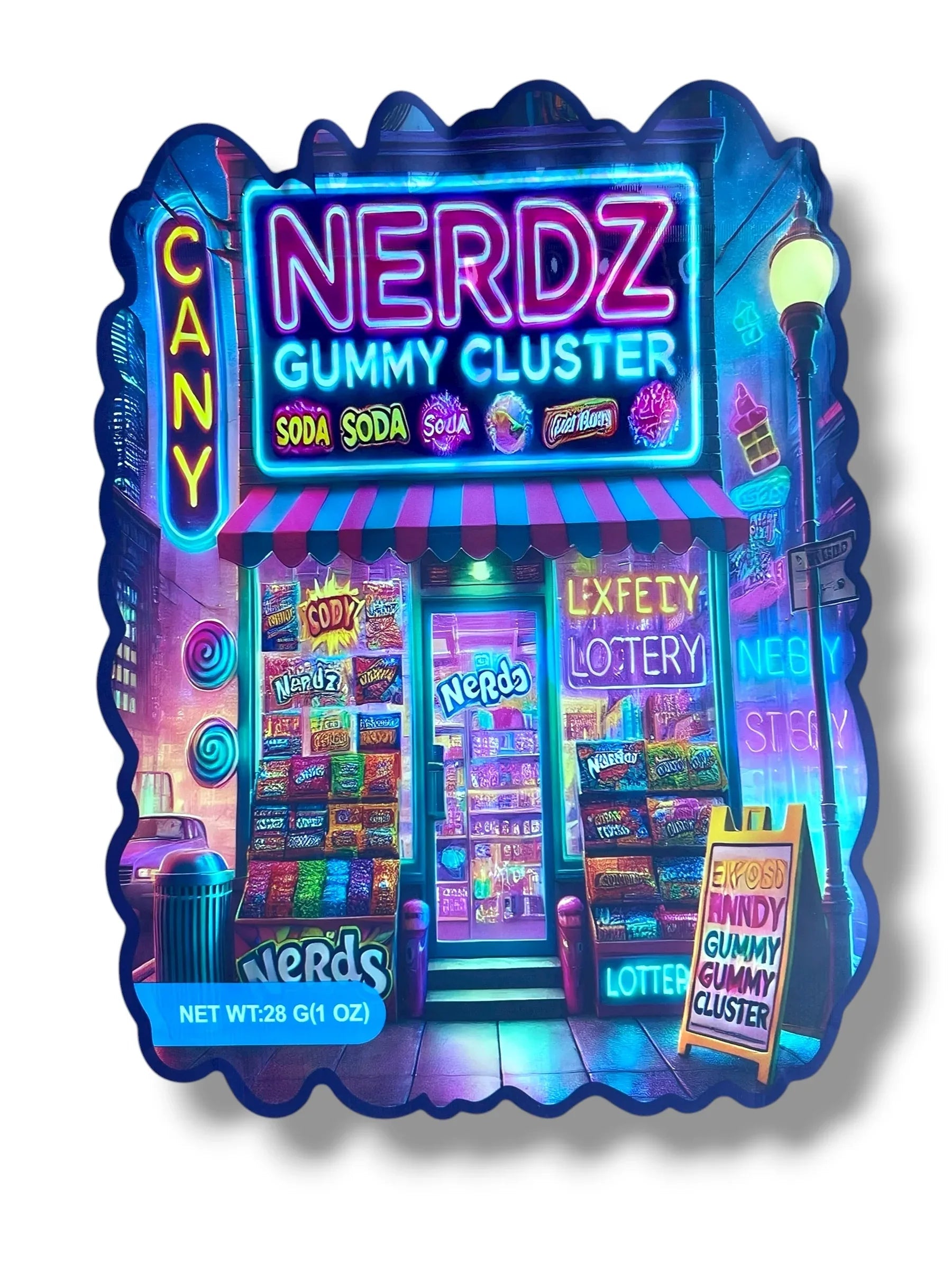 Gummy Cluster 1 OZ 28G Mylar empty Mylar bag 1 ounce (50 Count) - Black Unicorn Hub