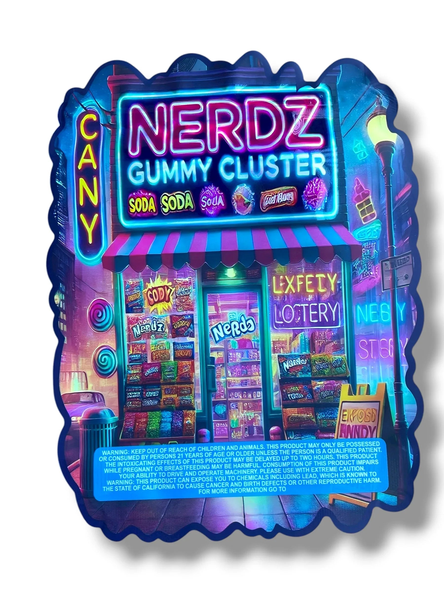 Gummy Cluster 1 OZ 28G Mylar empty Mylar bag 1 ounce (50 Count) - Black Unicorn Hub