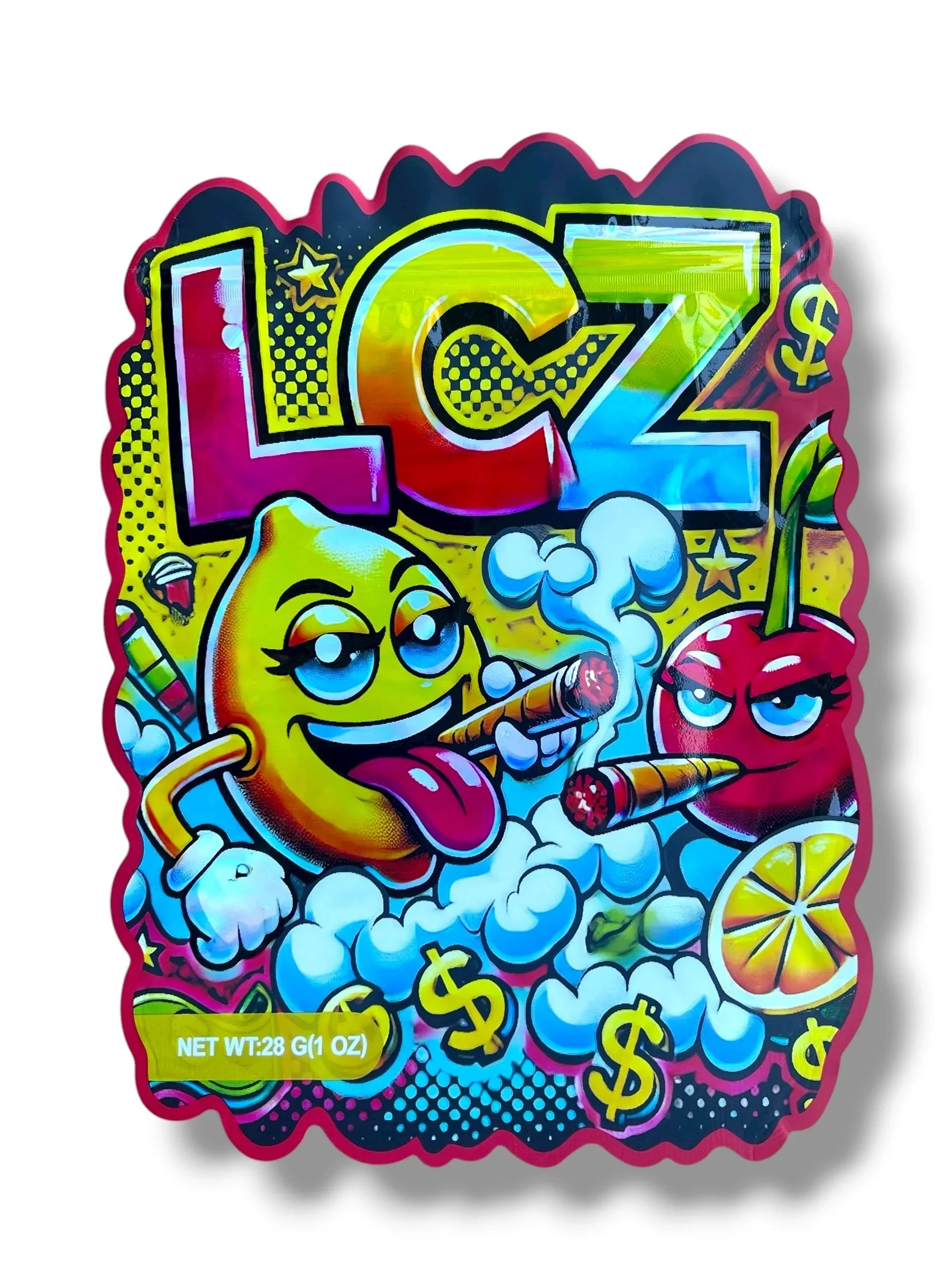 Lemon Cherry 1 OZ 28G Mylar empty Mylar bag 1 ounce (50 Count) - Black Unicorn Hub