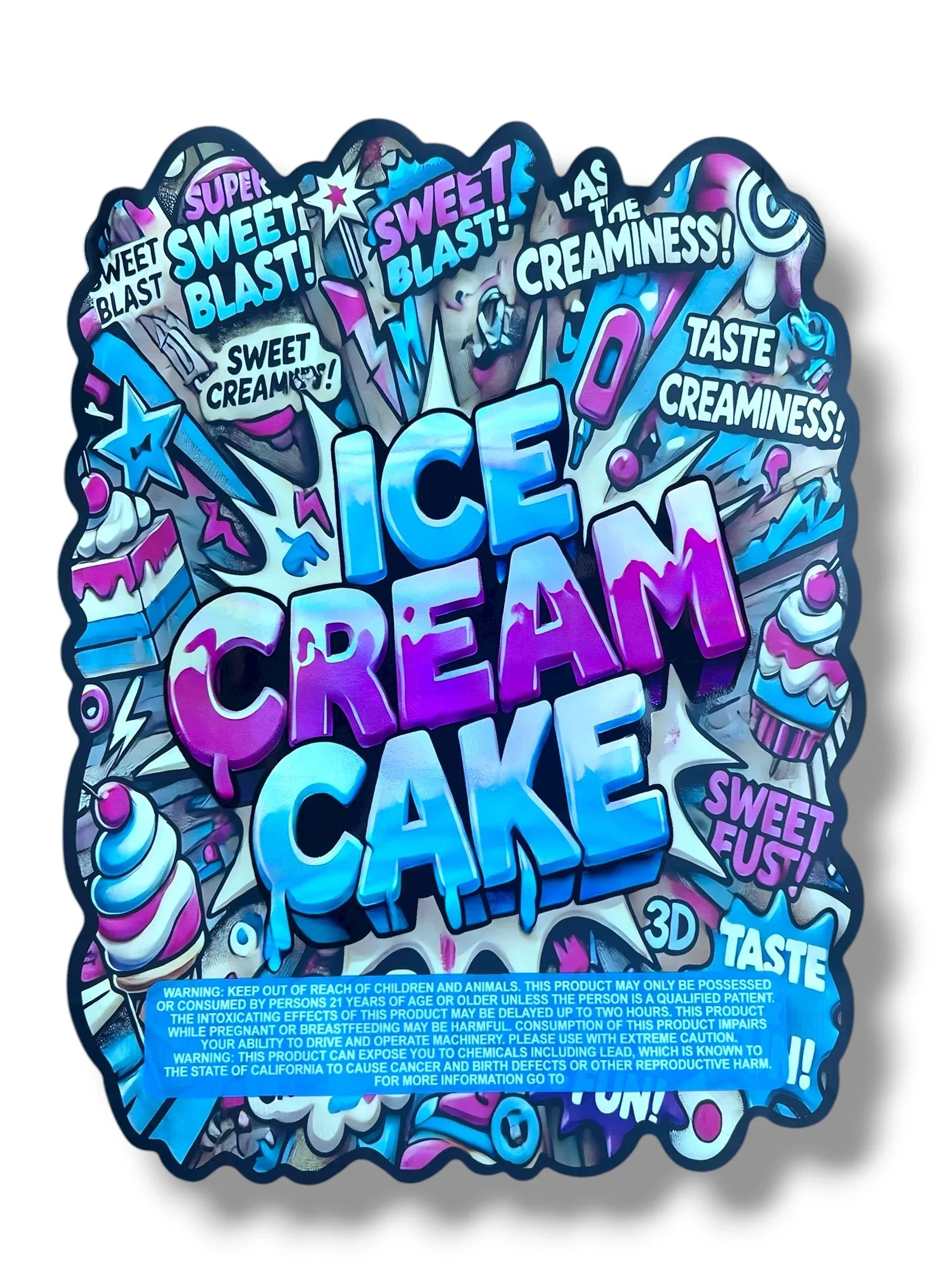 Ice Crea Cake 1 OZ 28G Mylar empty Mylar bag 1 ounce (50 Count) - Black Unicorn Hub