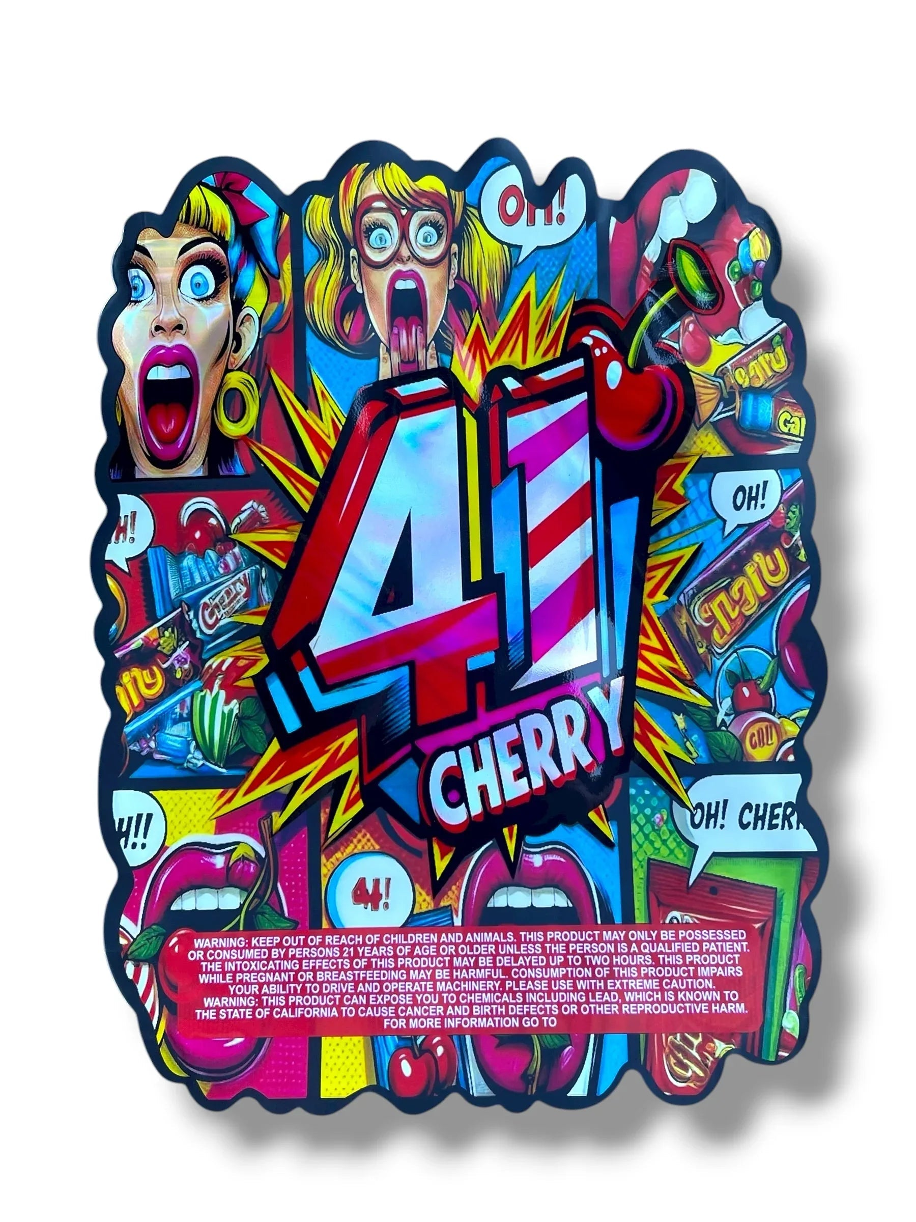 41 Cherry 1 OZ 28G Mylar empty Mylar bag 1 ounce (50 Count) - Black Unicorn Hub