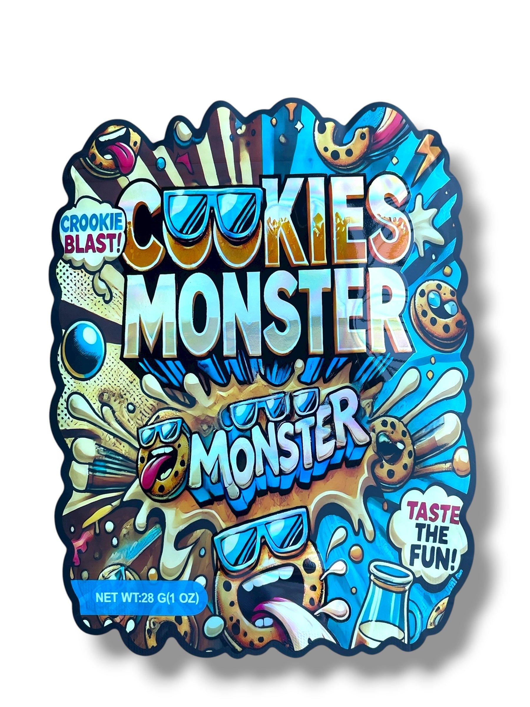 Cookies Monster 1 OZ 28G Mylar empty Mylar bag 1 ounce (50 Count)