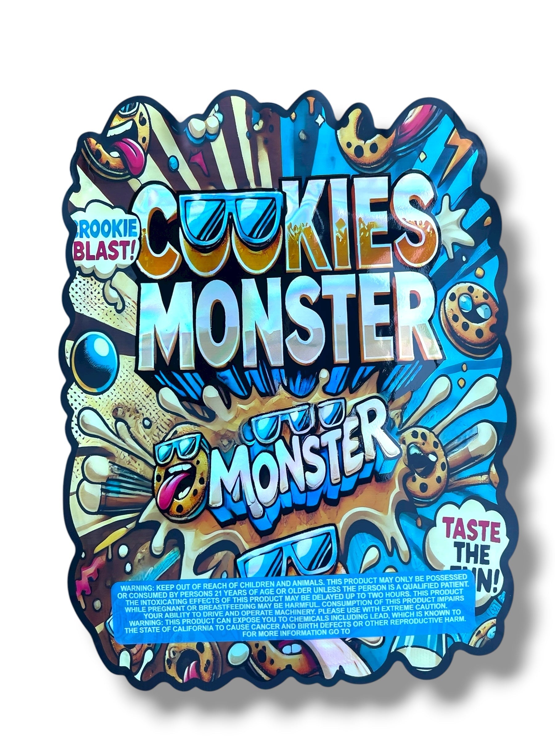 Cookies Monster 1 OZ 28G Mylar empty Mylar bag 1 ounce (50 Count)