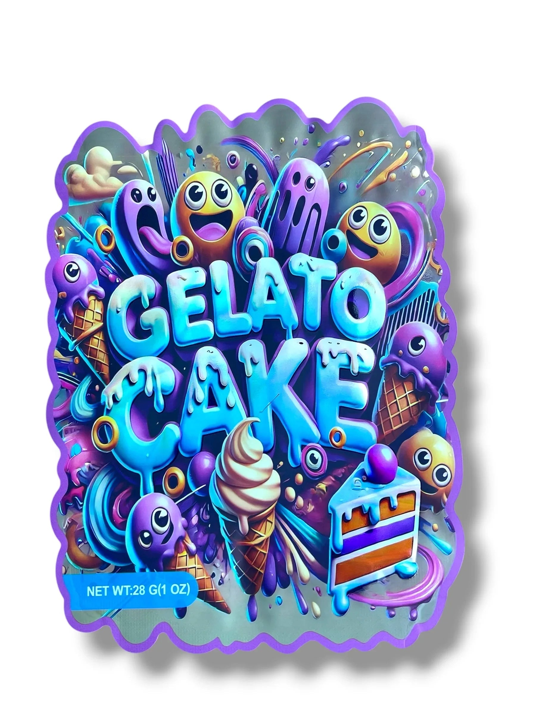 Gelato Cake 1 OZ 28G Mylar empty Mylar bag 1 ounce (50 Count) - Black Unicorn Hub