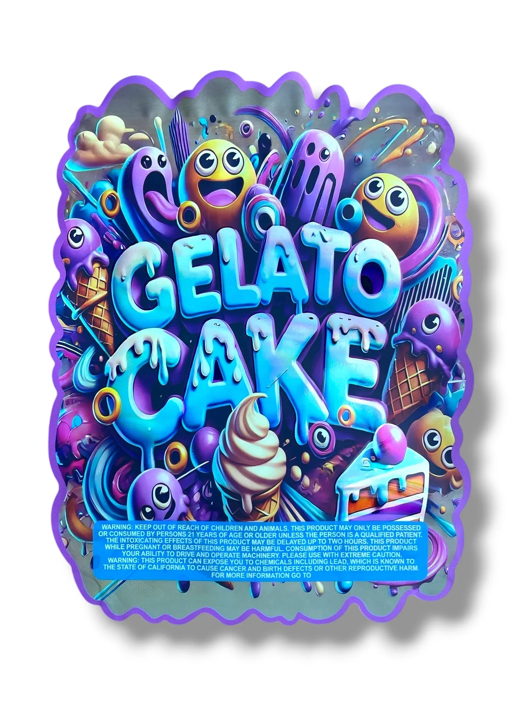 Gelato Cake 1 OZ 28G Mylar empty Mylar bag 1 ounce (50 Count) - Black Unicorn Hub