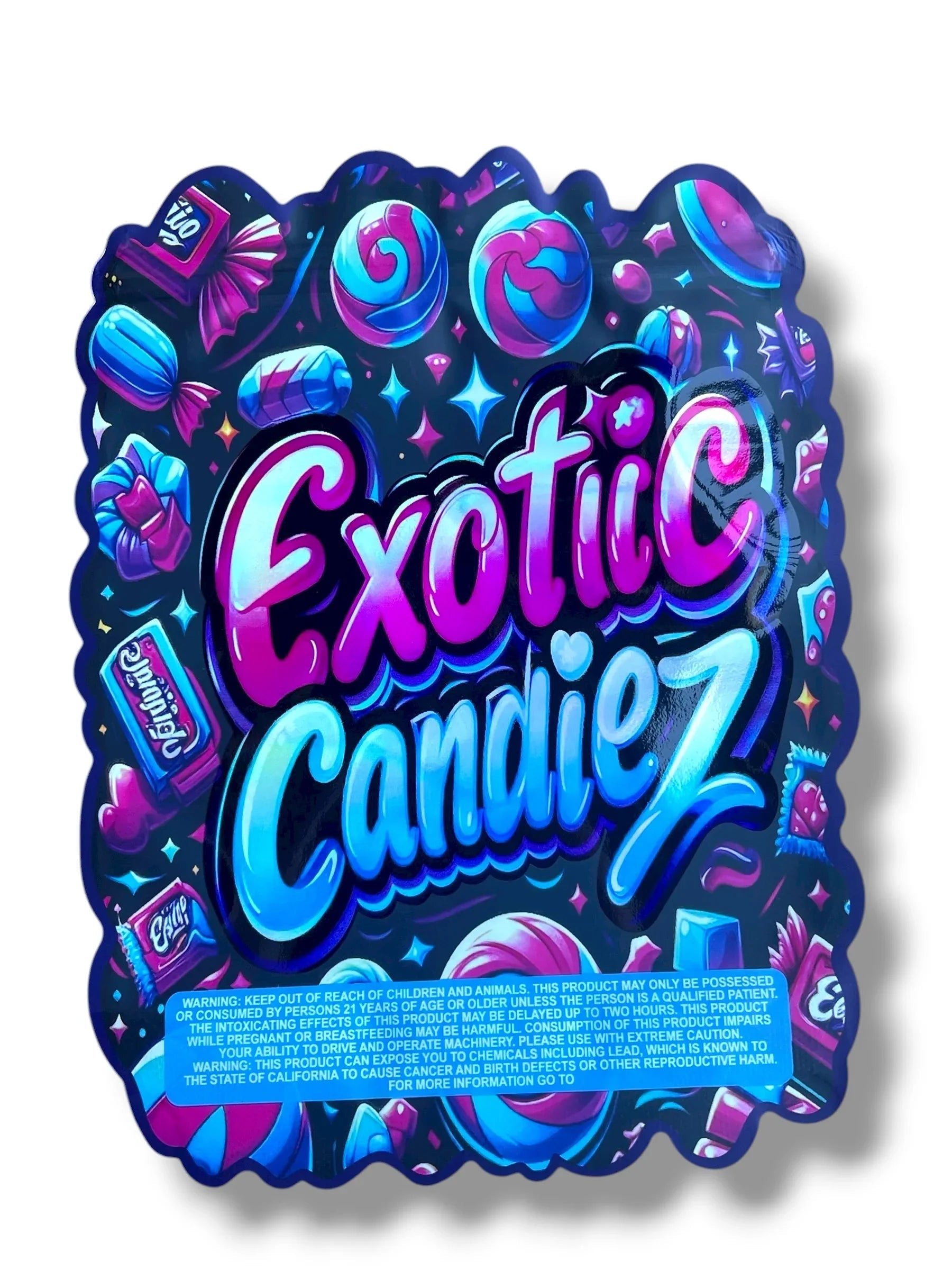Exotic Candiez 1 OZ 28G Mylar empty Mylar bag 1 ounce (50 Count) - Black Unicorn Hub