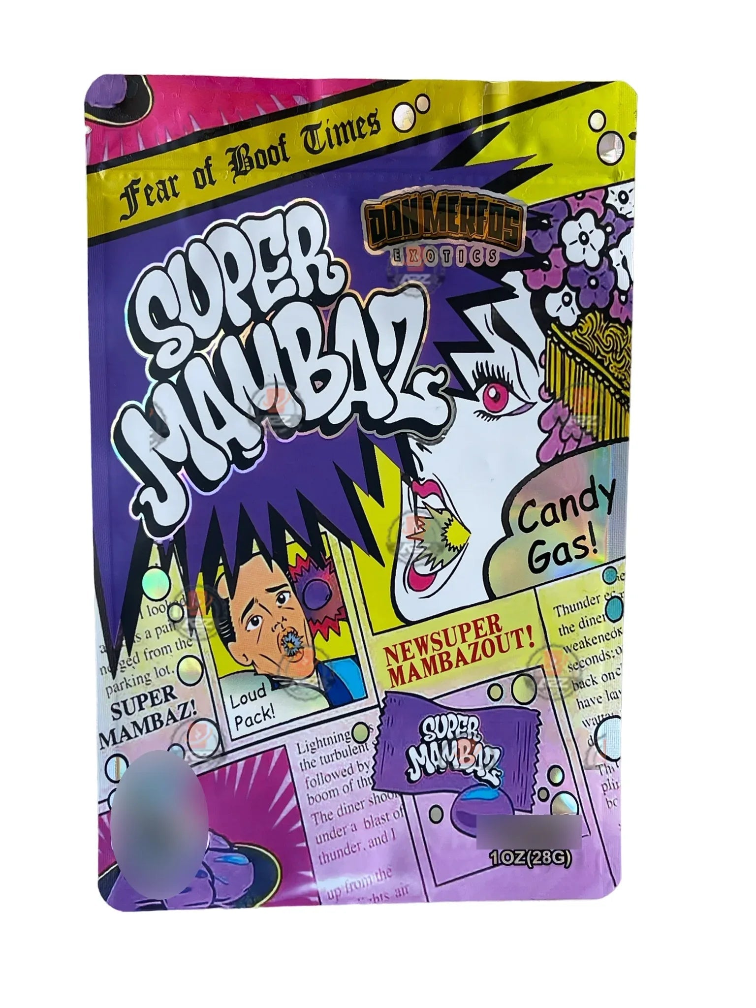 Don Merfos Super Mambaz 1 OZ 28G Mylar bag (50 Count) - Black Unicorn Hub