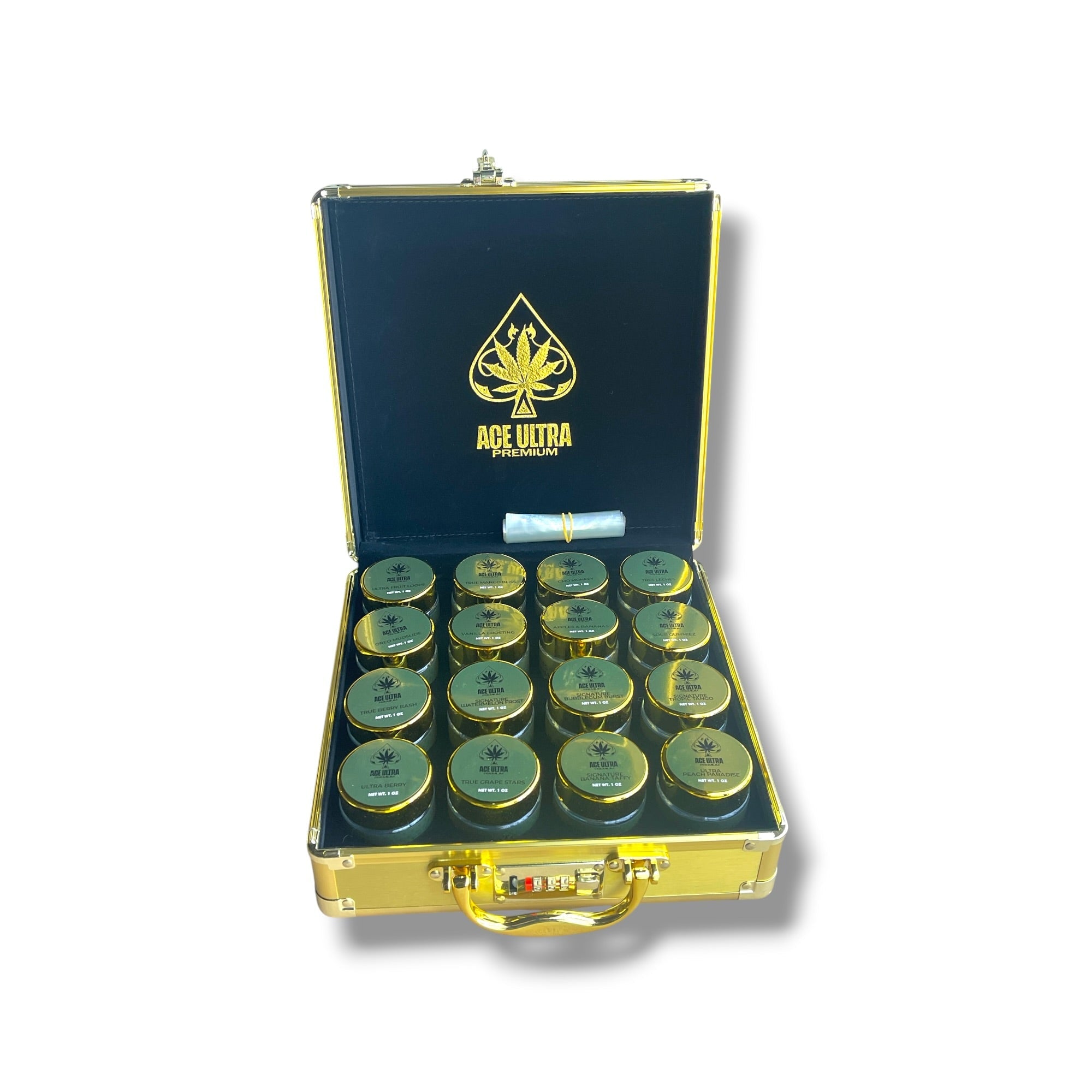 Whole Melt Passport Edition 1oz Glass Jars - Varity Pack 16 Strains in box Empty Jars (Copy)