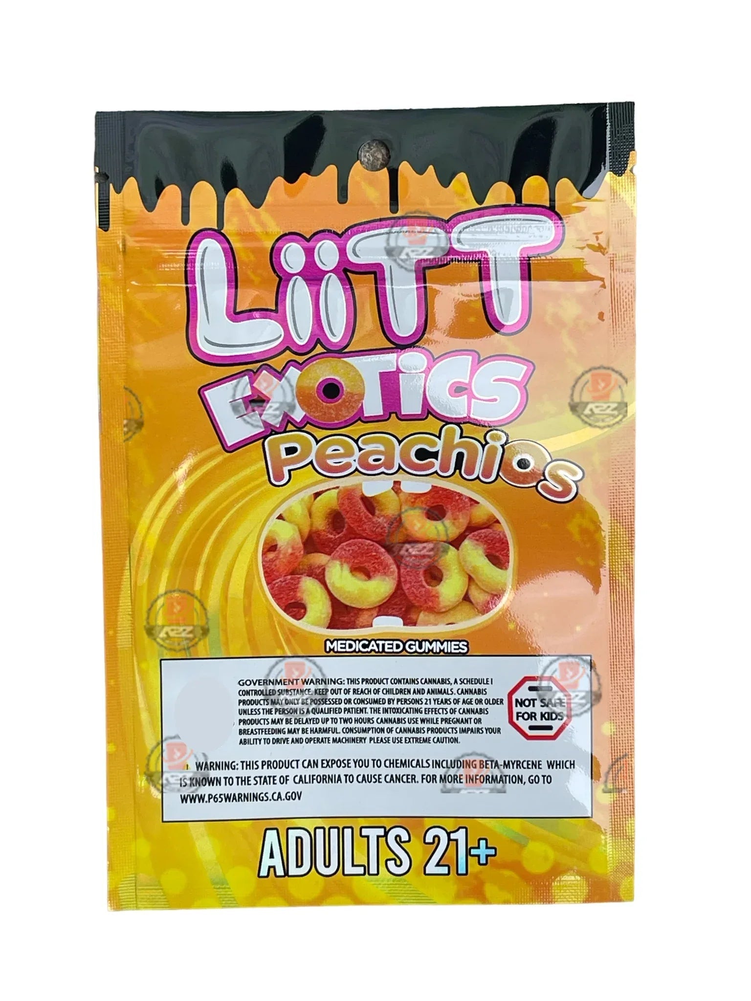 Liitt Exotics Peachios 3.5g Mylar Bag 1000MG (Packaging Only) - Black Unicorn Hub
