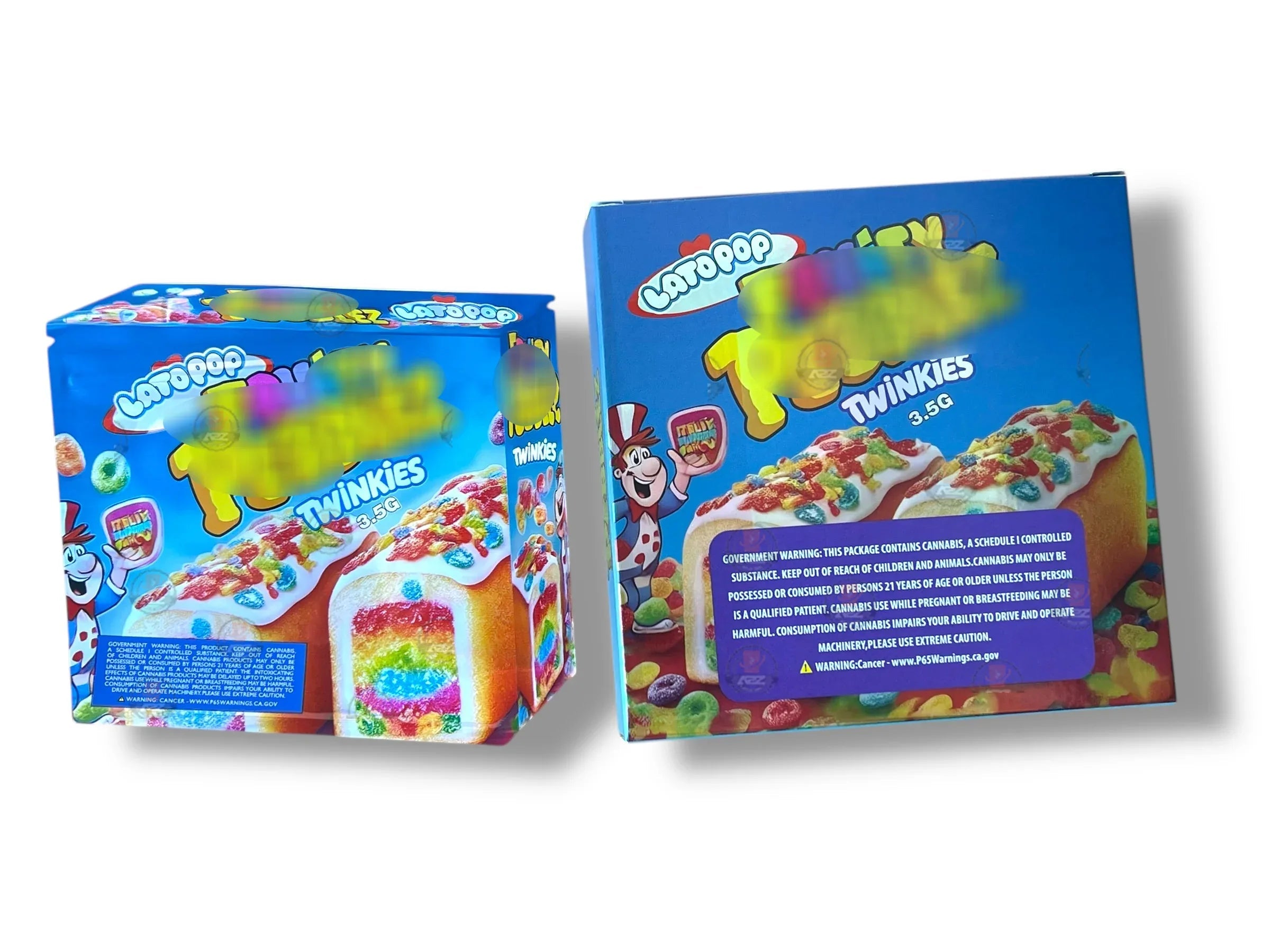 Lato Pop FB Twinkies Mylar Bags with Boxes 3.5g Box Packaging - Black Unicorn Hub