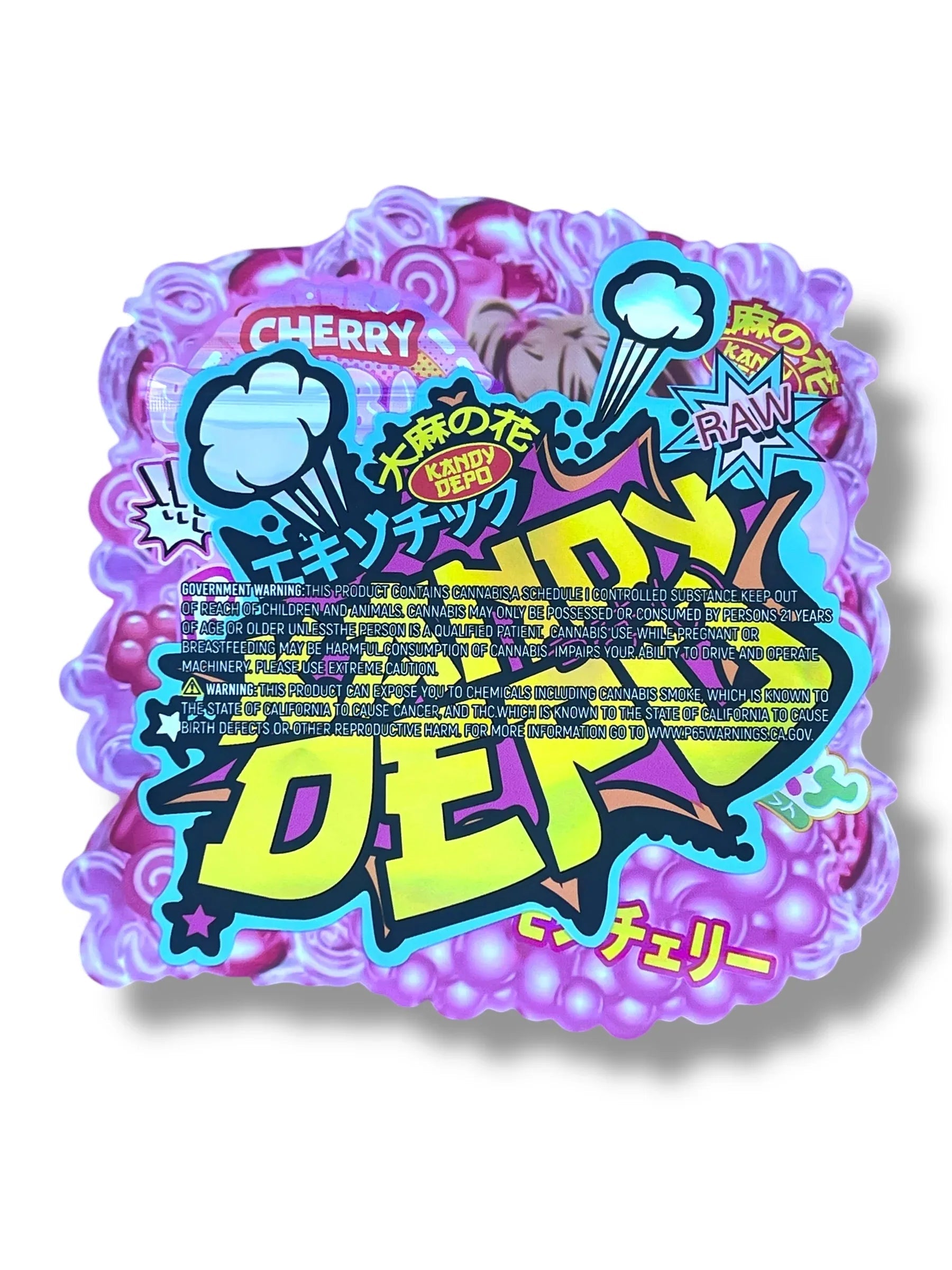 Kandy Depo Cherry Bubblegum Bomobom Mylar Bag 3.5g shape bag - Black Unicorn Hub