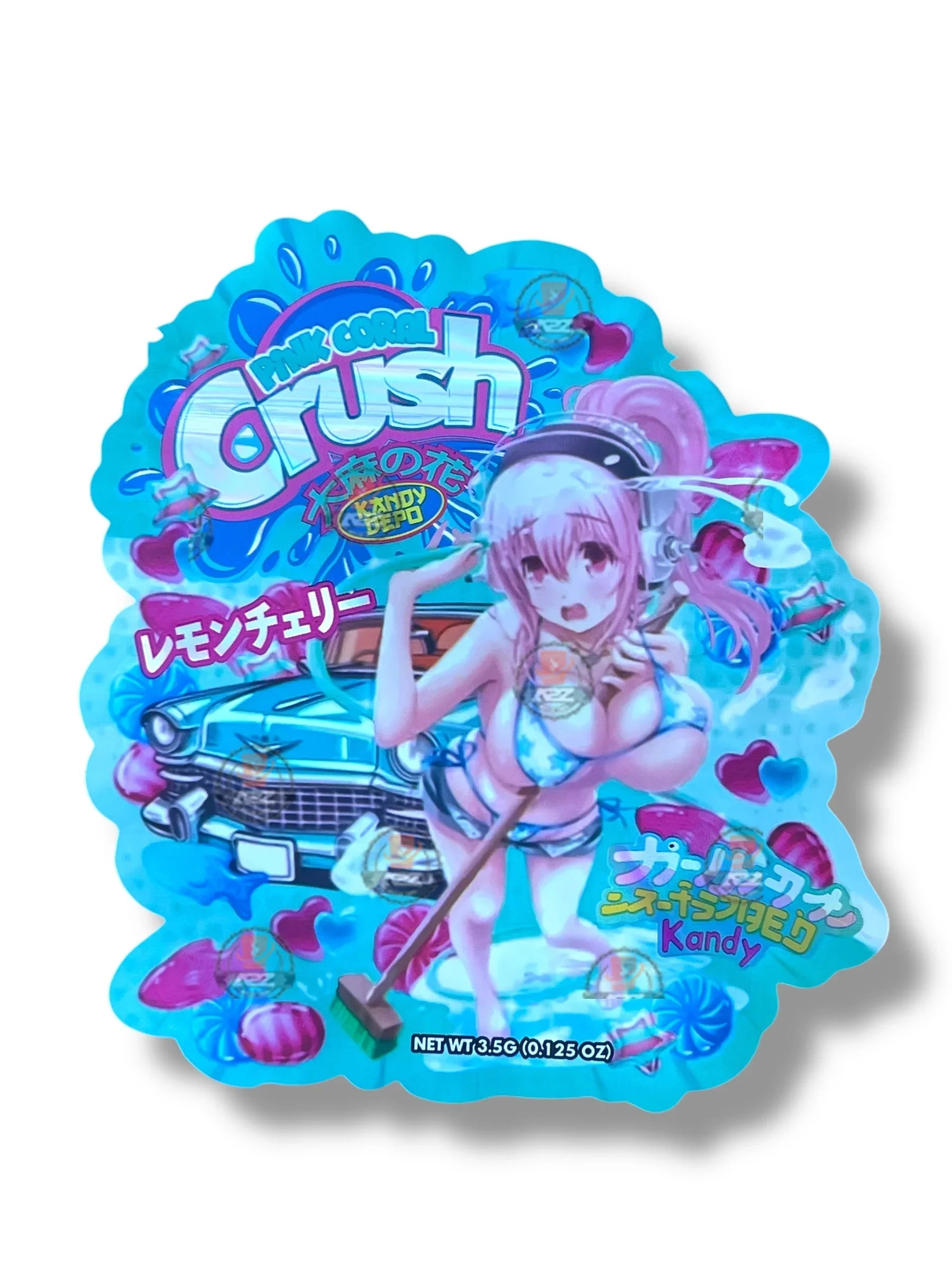 Kandy Depo Pink Coral Crush Mylar Bag 3.5g shape bag - Black Unicorn Hub