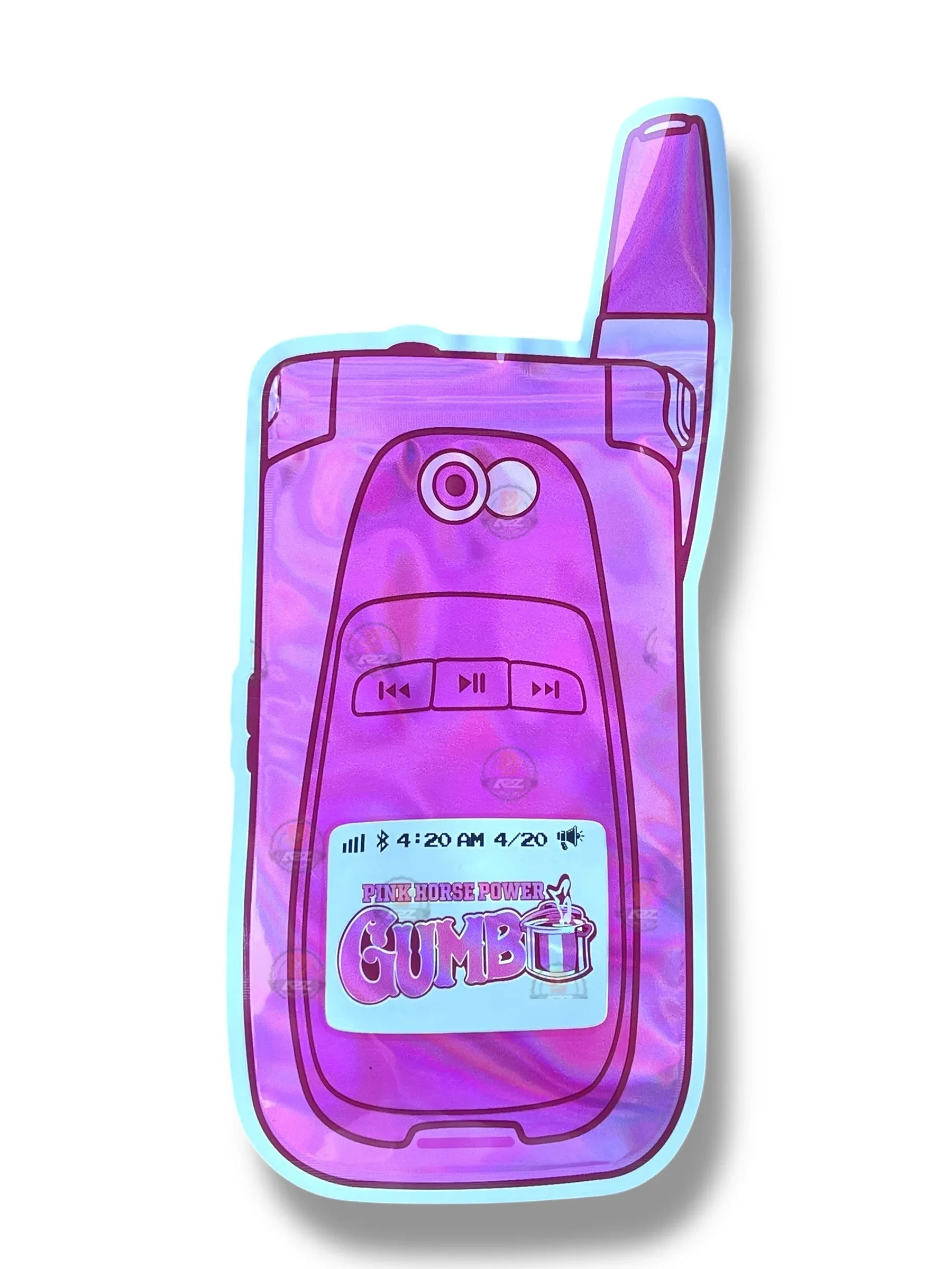 Gumbo Pink Horse Power Mylar Bag 3.5g shape bag - Black Unicorn Hub
