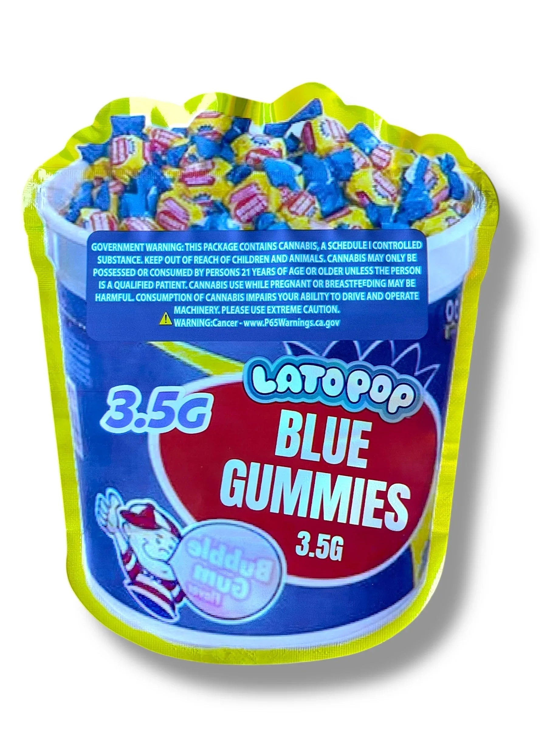 Lato POP Blue Gummies Mylar Bag 3.5g shape bag - Black Unicorn Hub