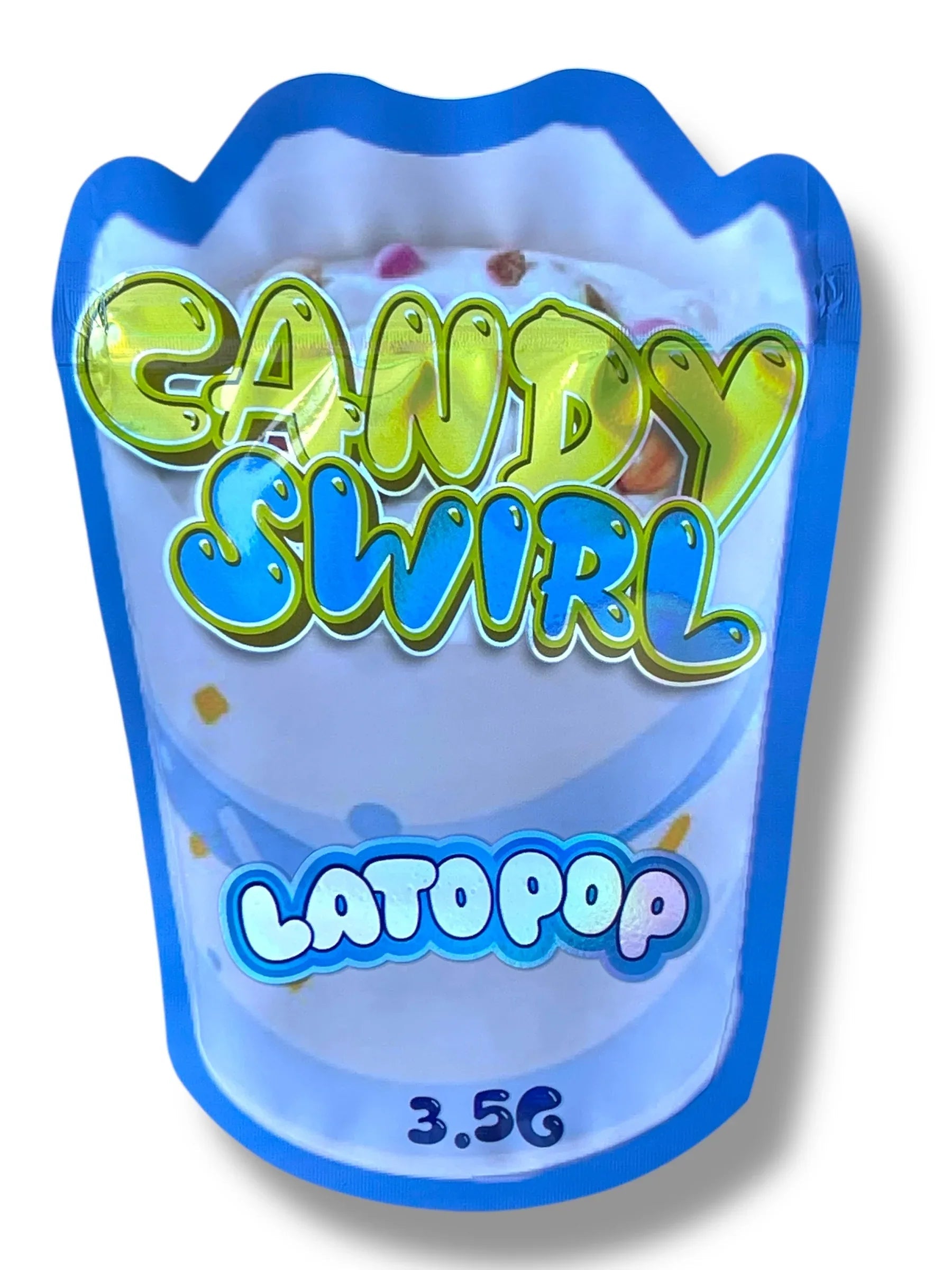 Candy Swirl Lato POP Mylar Bag 3.5g shape bag - Black Unicorn Hub