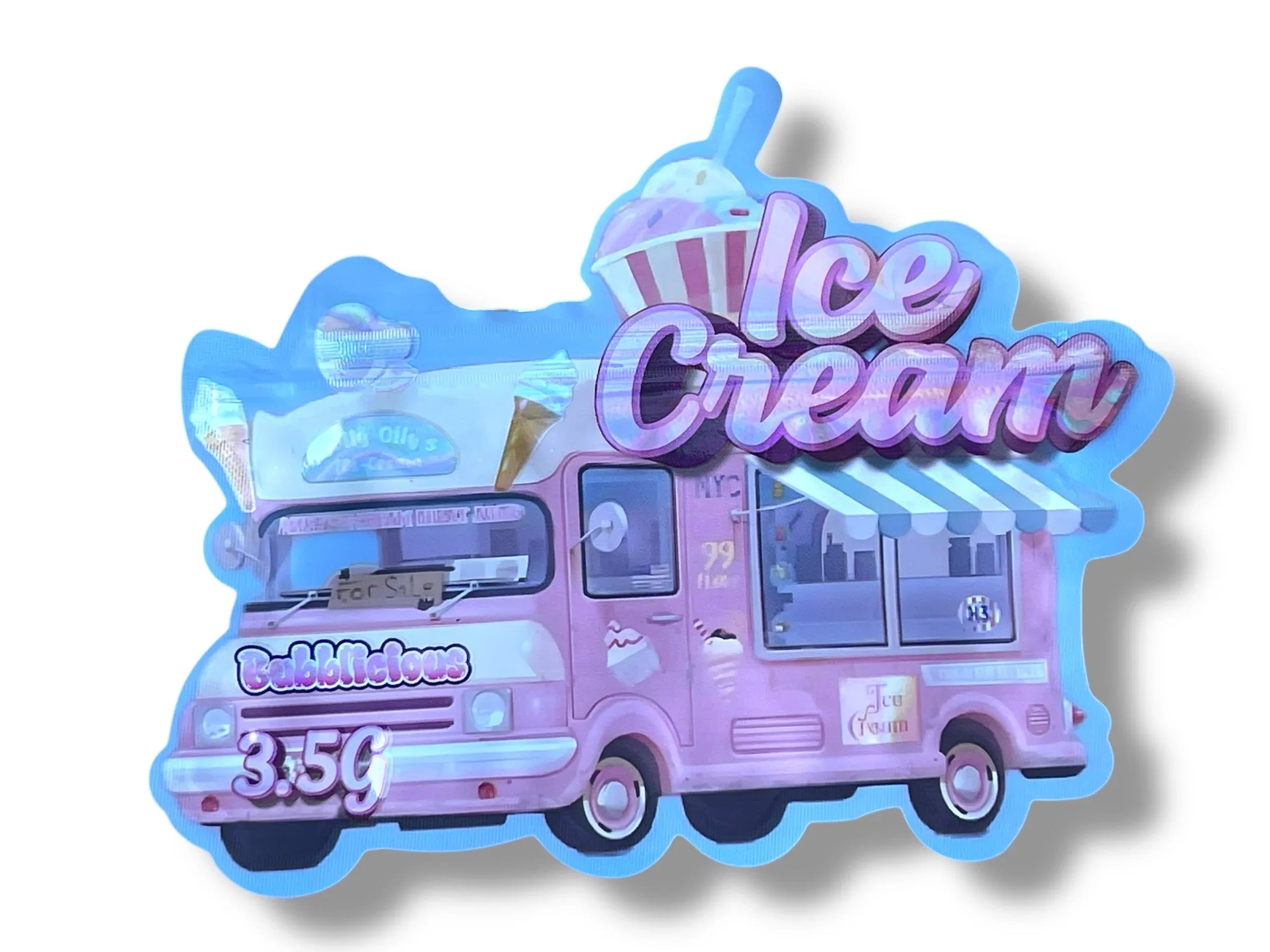 Ice Cream Mylar Bag 3.5g shape bag - Black Unicorn Hub