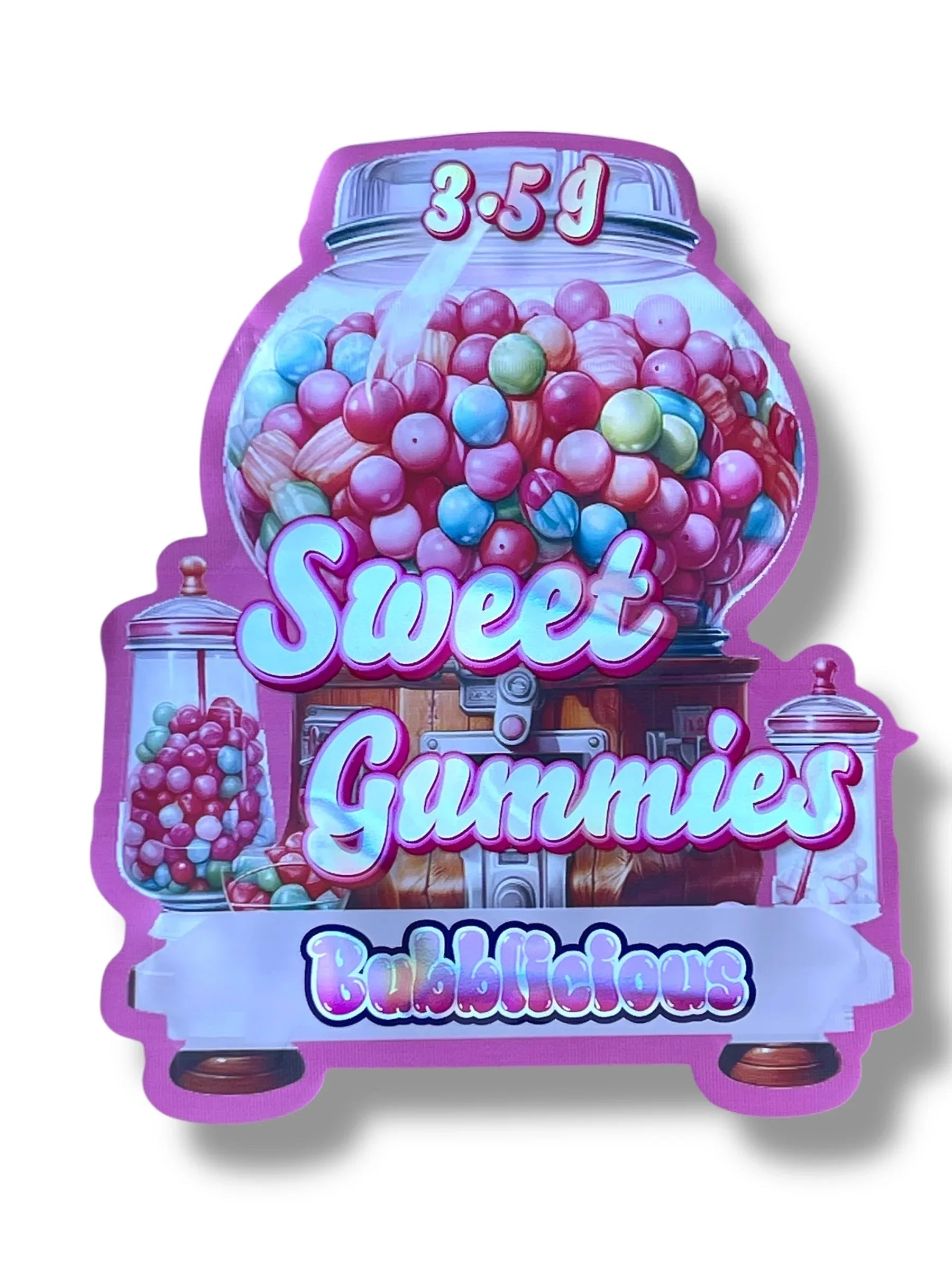 Sweet Gummies Mylar Bag 3.5g shape bag - Black Unicorn Hub