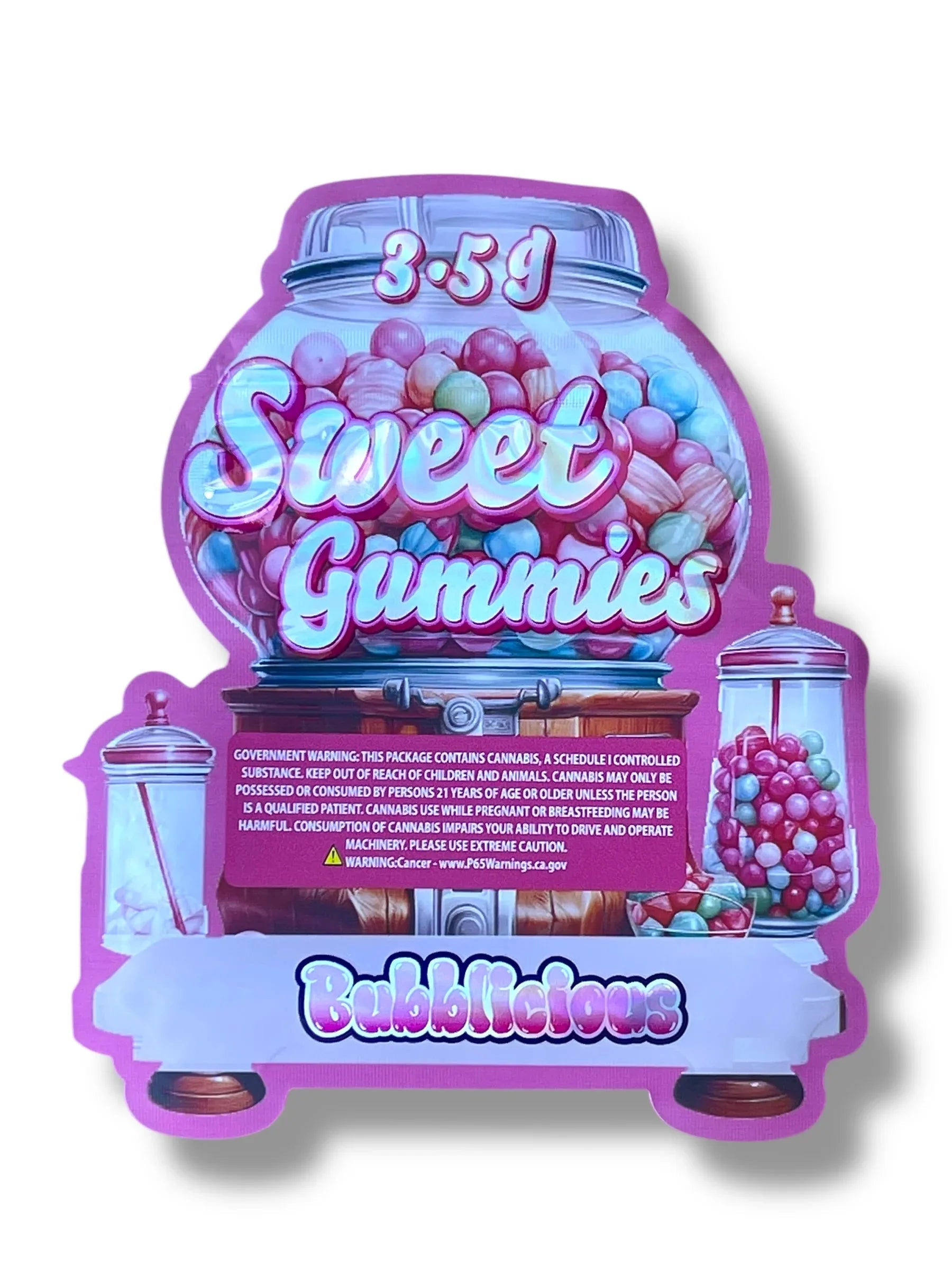 Sweet Gummies Mylar Bag 3.5g shape bag - Black Unicorn Hub