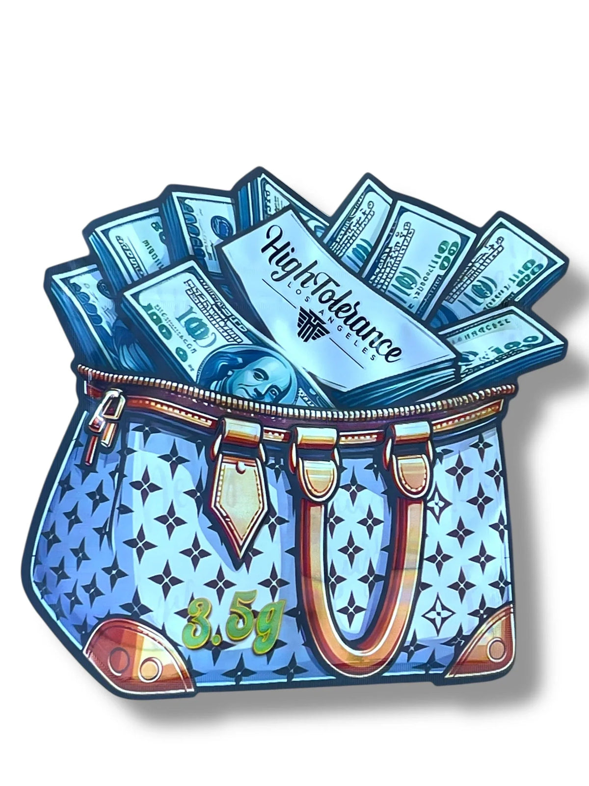 High Tolerance $100 Mylar Bag 3.5g shape bag Money Bag - Black Unicorn Hub