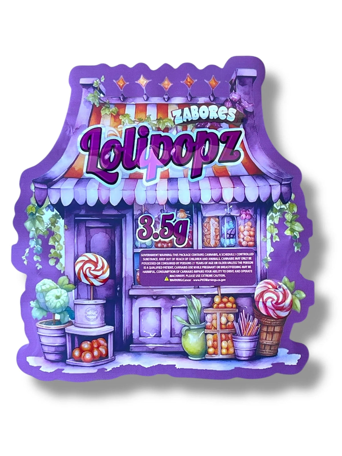 Zabores Lolipopz Mylar Bag 3.5g shape bag - Black Unicorn Hub
