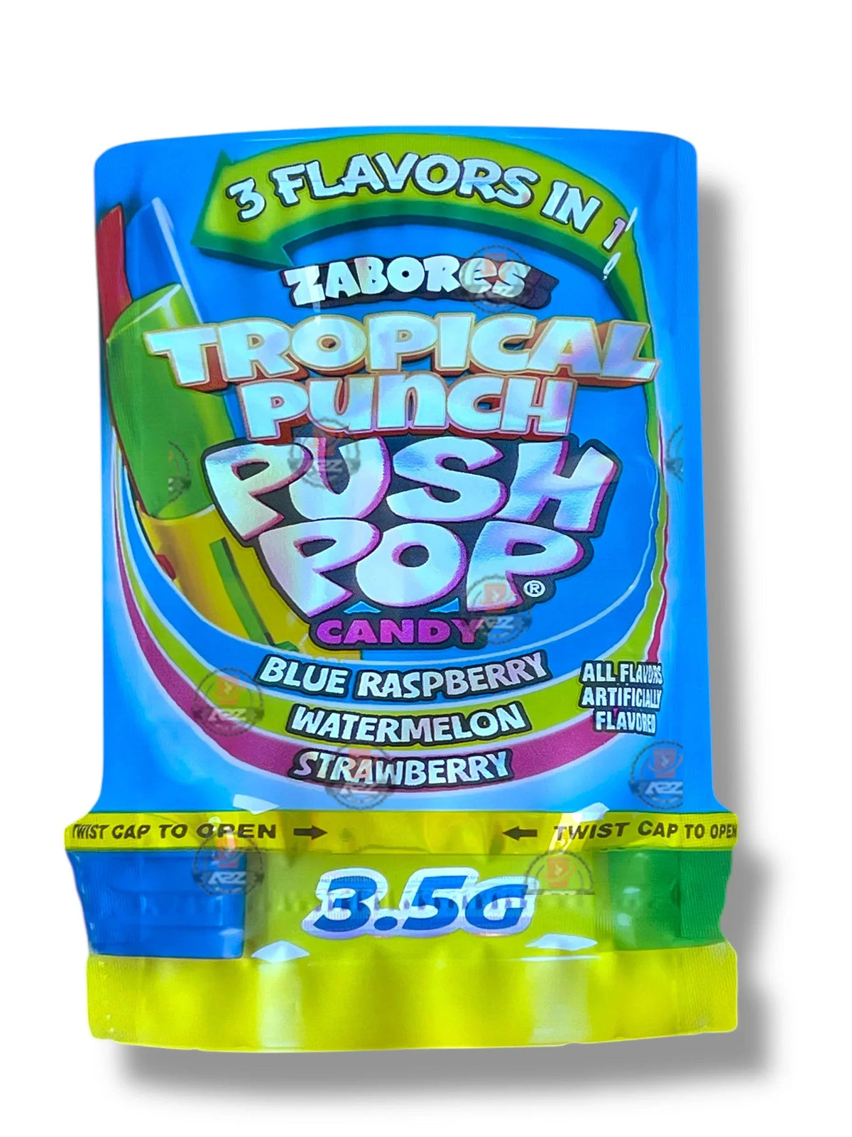 Zabores Tropical Punch Push Pop Candy Mylar Bag 3.5g shape bag - Black Unicorn Hub