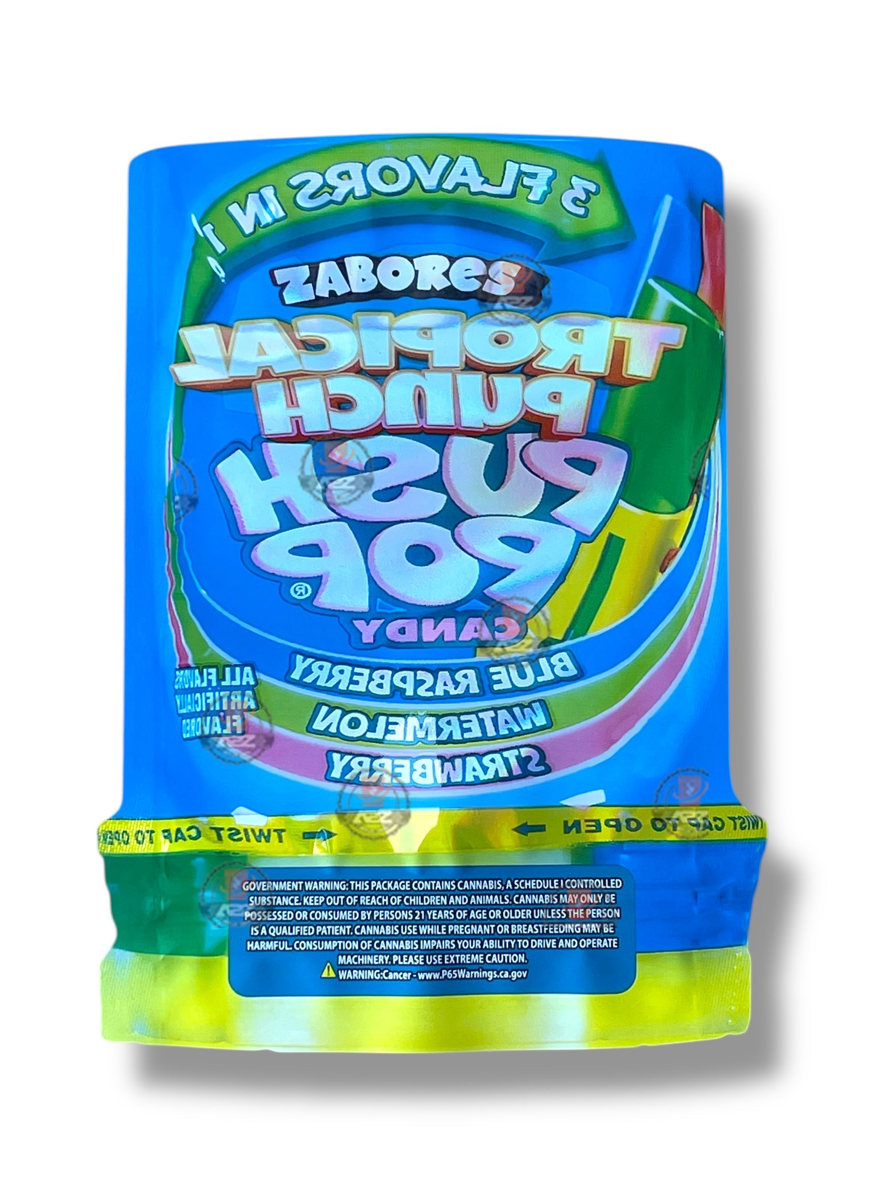 Zabores Tropical Punch Push Pop Candy Mylar Bag 3.5g shape bag