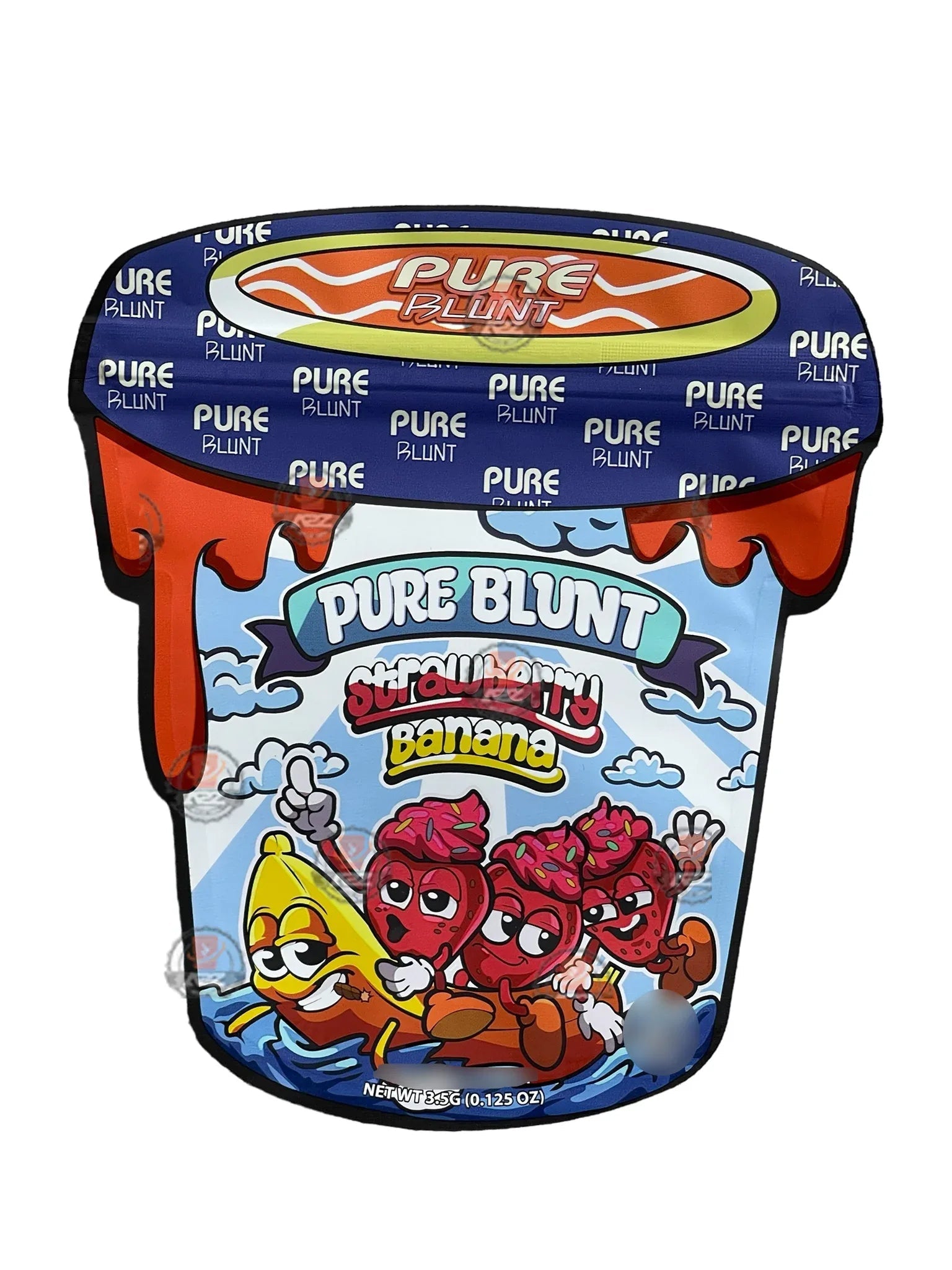 Strawberry Banana 3.5 grams Mylar Bag Pure Blunt - Black Unicorn Hub