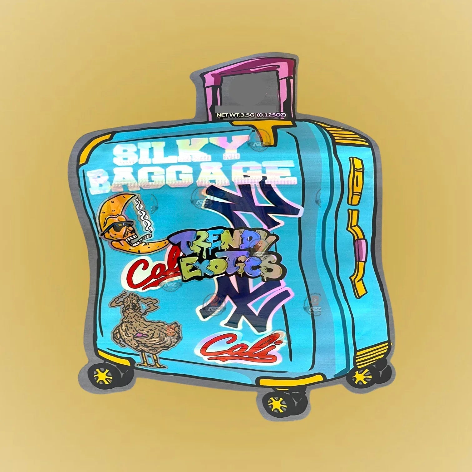 Silky Baggage NY Cali 3.5G Mylar Bags Trendy Exotics Cut Out-Holographic - Black Unicorn Hub