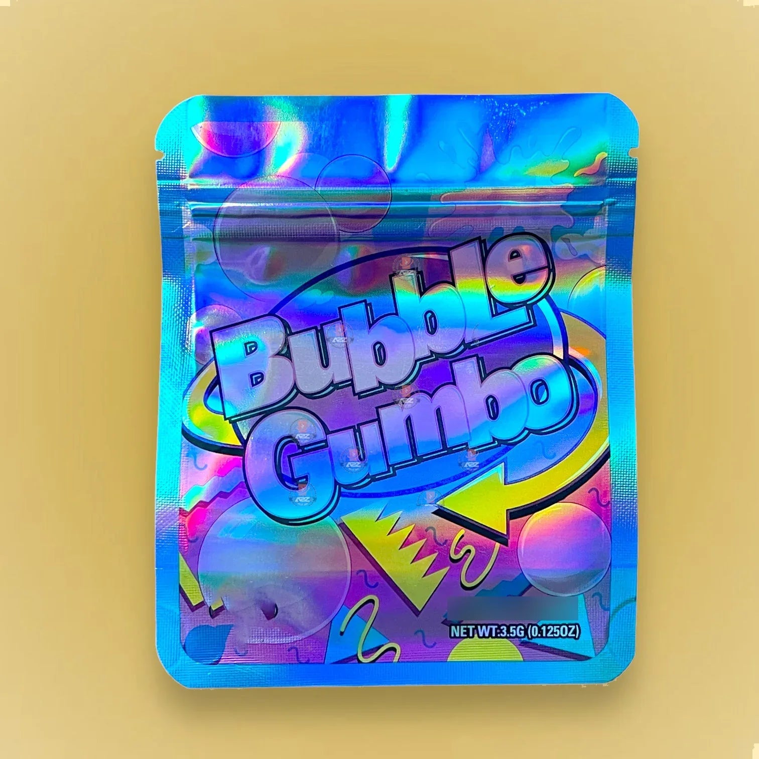 Bubble Gumbo 3.5g Mylar Bag Holographic- Packaging Only - Black Unicorn Hub