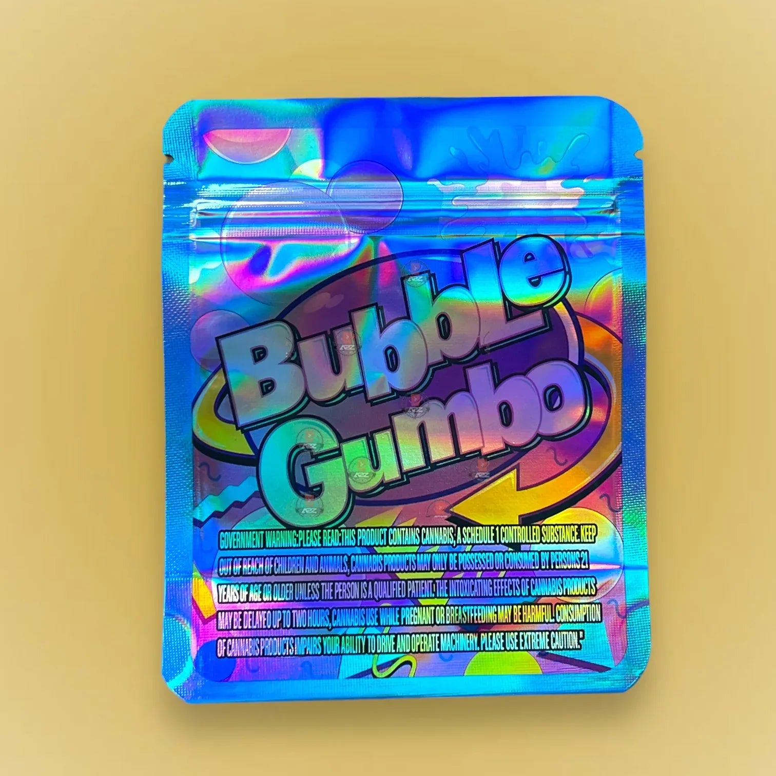Bubble Gumbo 3.5g Mylar Bag Holographic- Packaging Only - Black Unicorn Hub