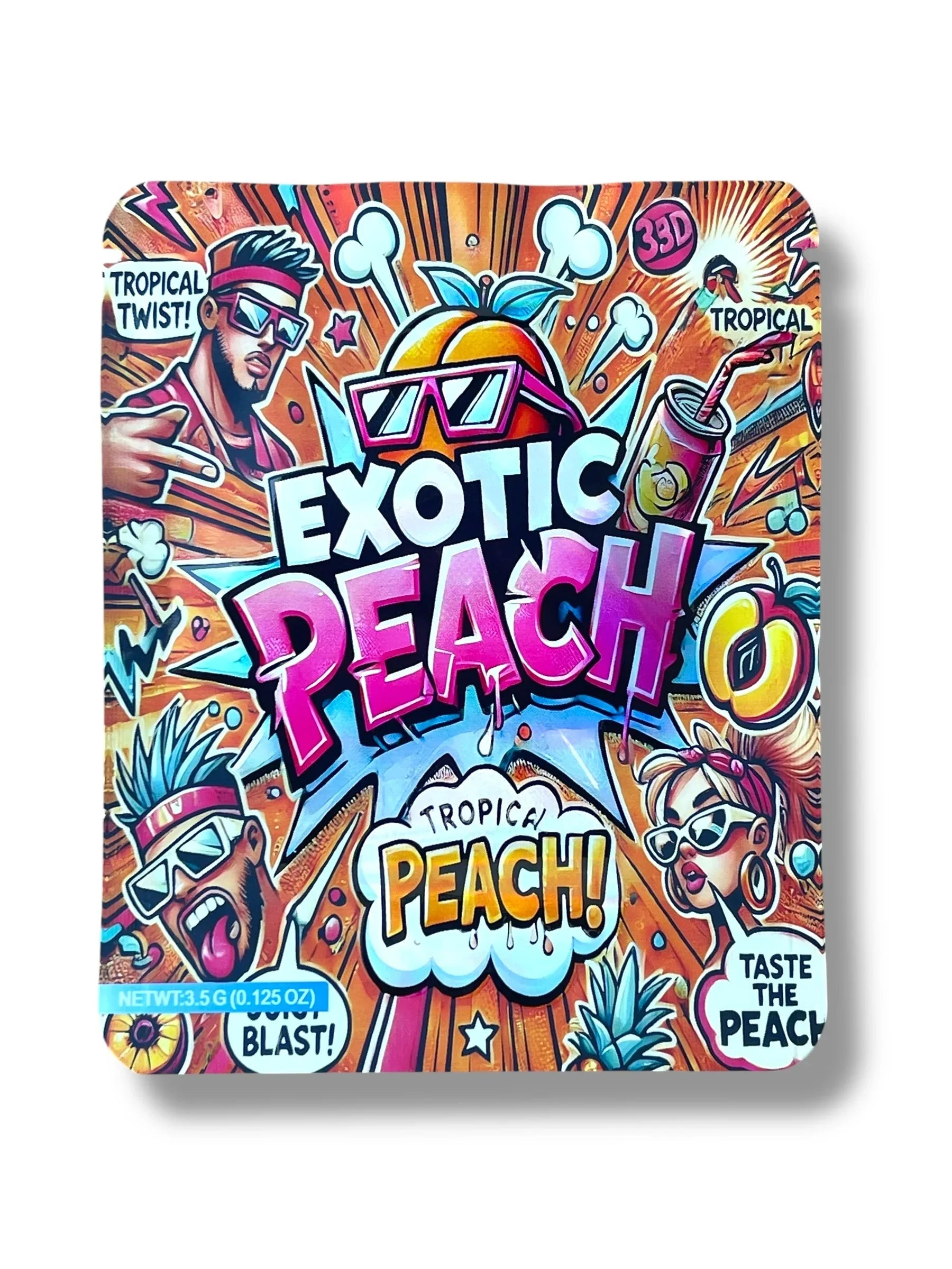 Exotic Peach 3.5g Mylar Bag- Packaging Only - Black Unicorn Hub