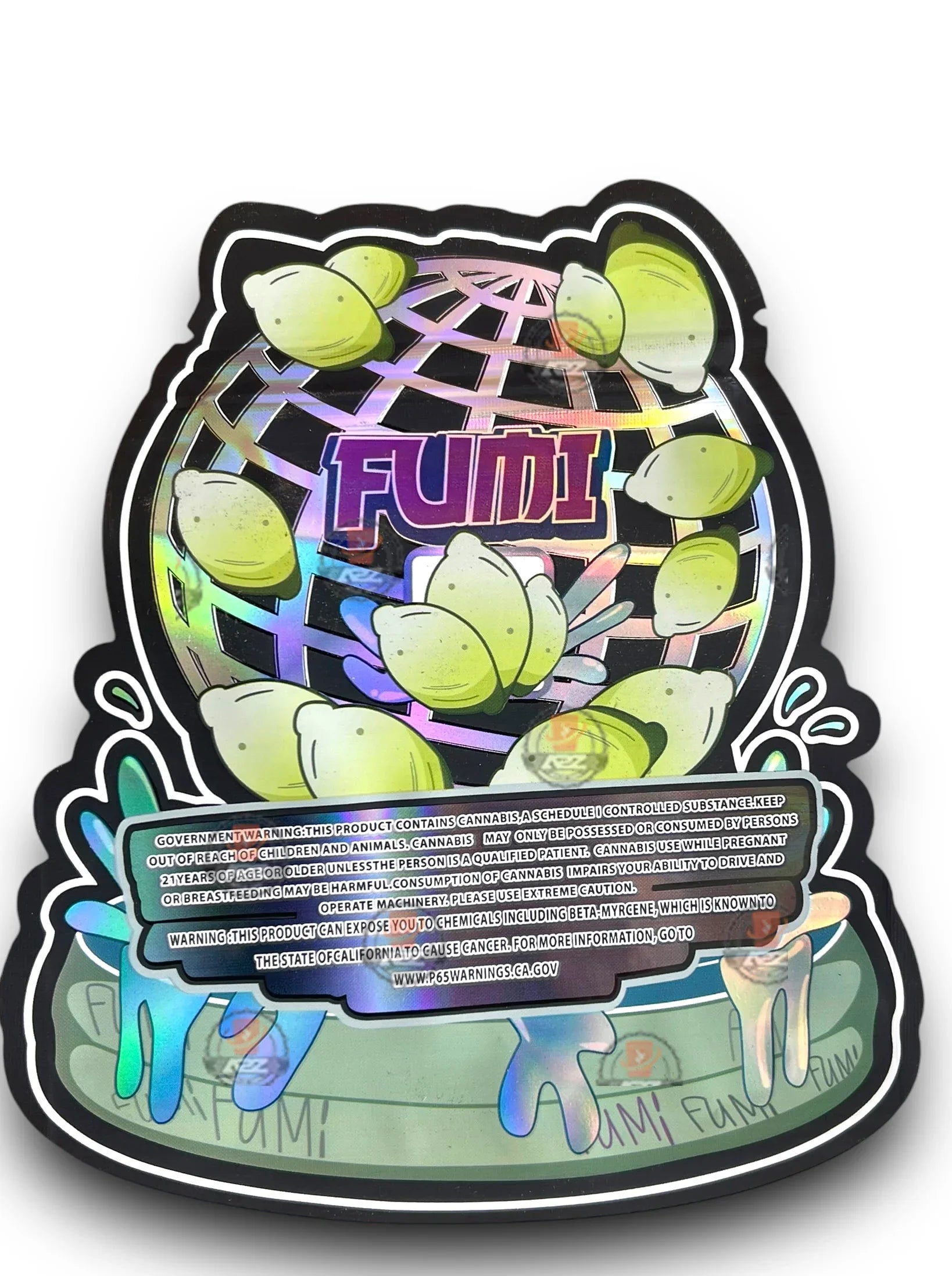 Fumi Globe Mylar Bags 3.5g Holographic - Black Unicorn Hub