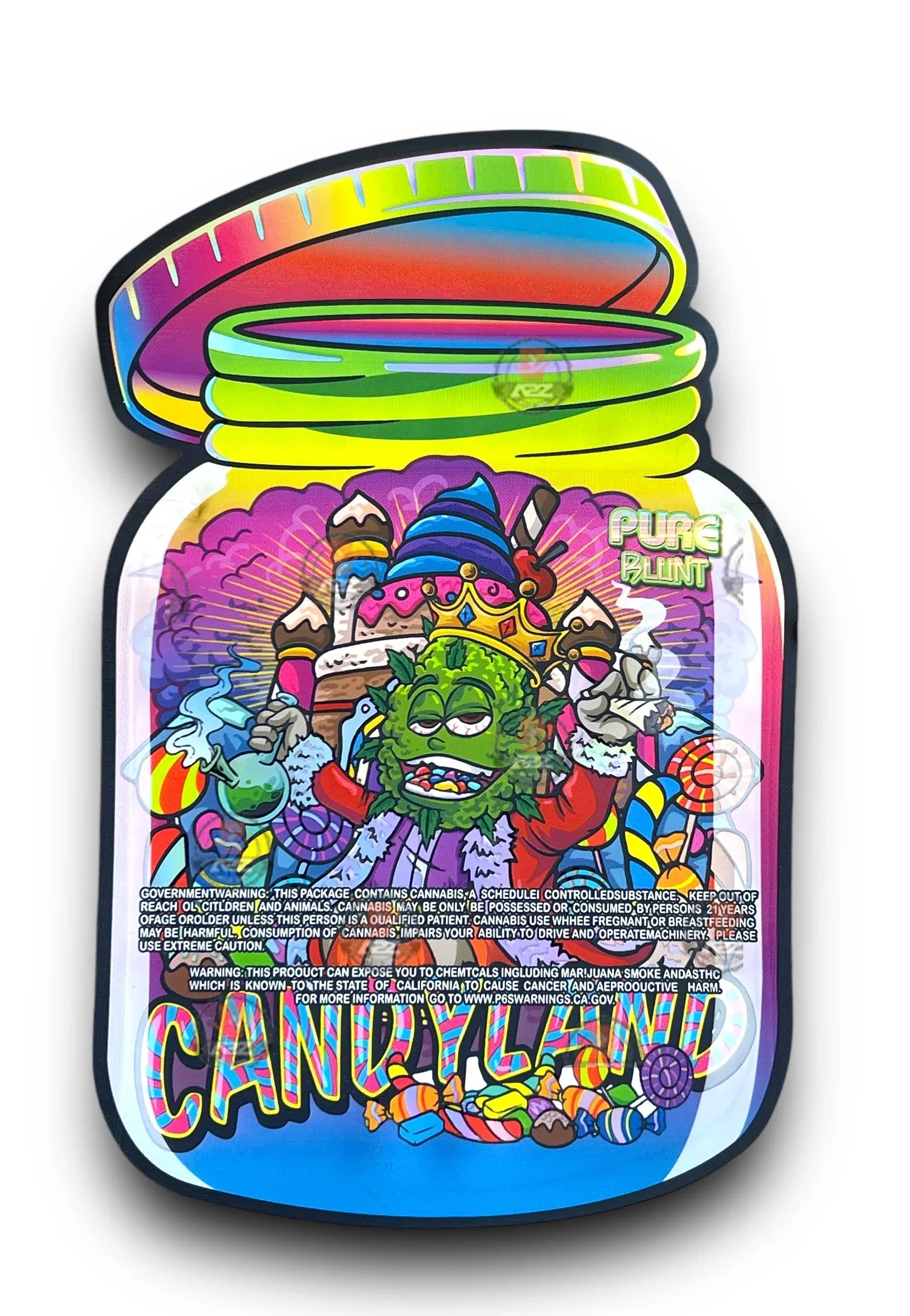Pure Blunt Candy Land Mylar Bags 3.5g Holographic - Black Unicorn Hub