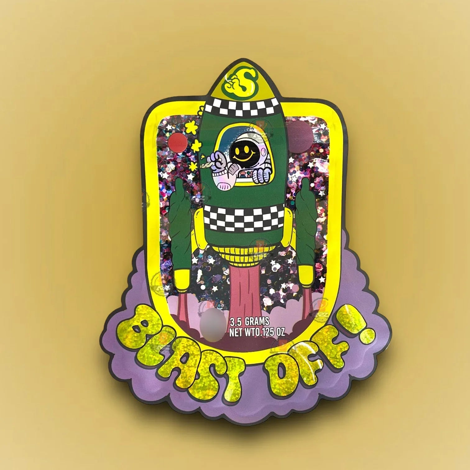 Blast OFF 3.5G Mylar Bags -The Smokers Club- Packaging Only - Black Unicorn Hub