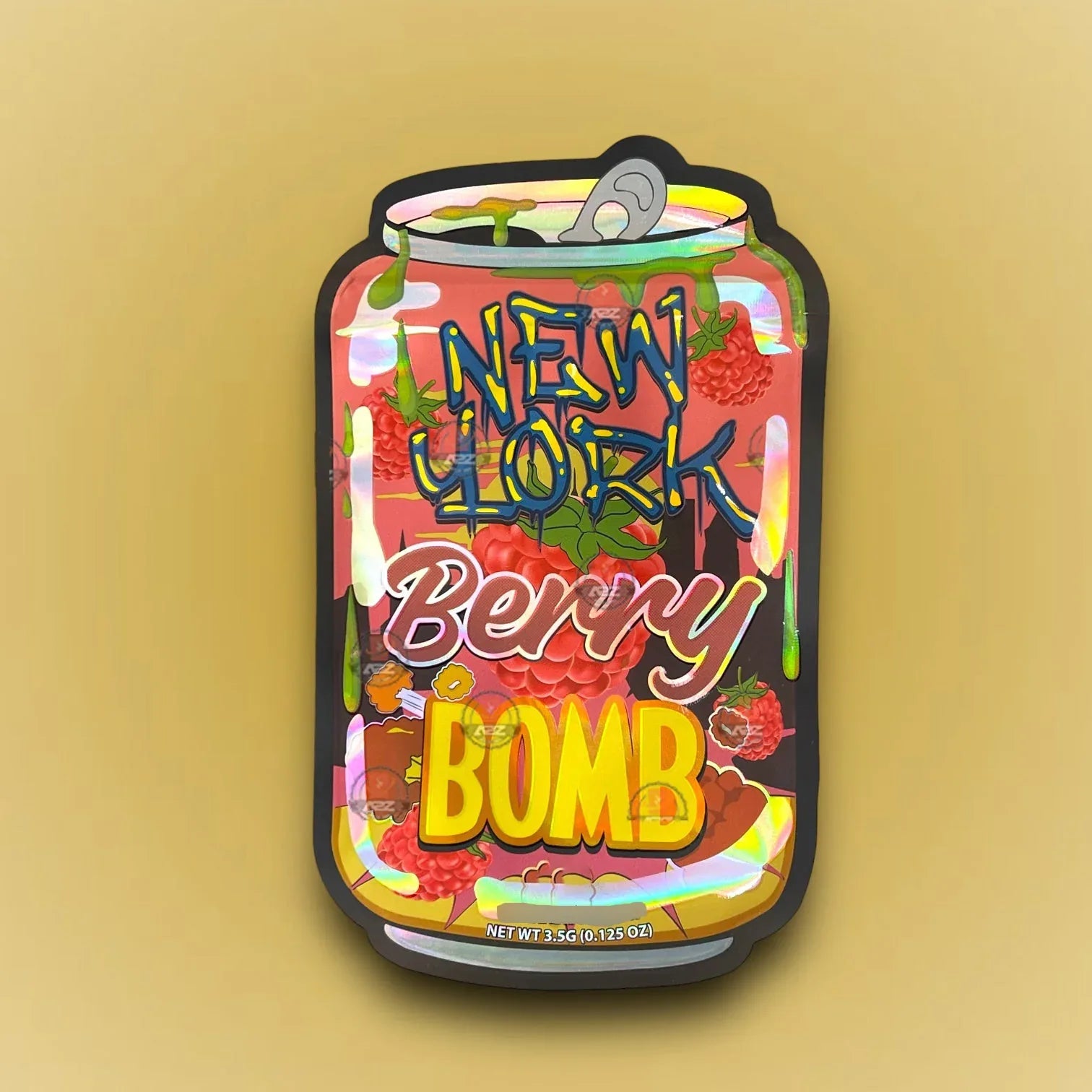 New York Berry Bomb 3.5G Mylar Bag Holographic - Black Unicorn Hub