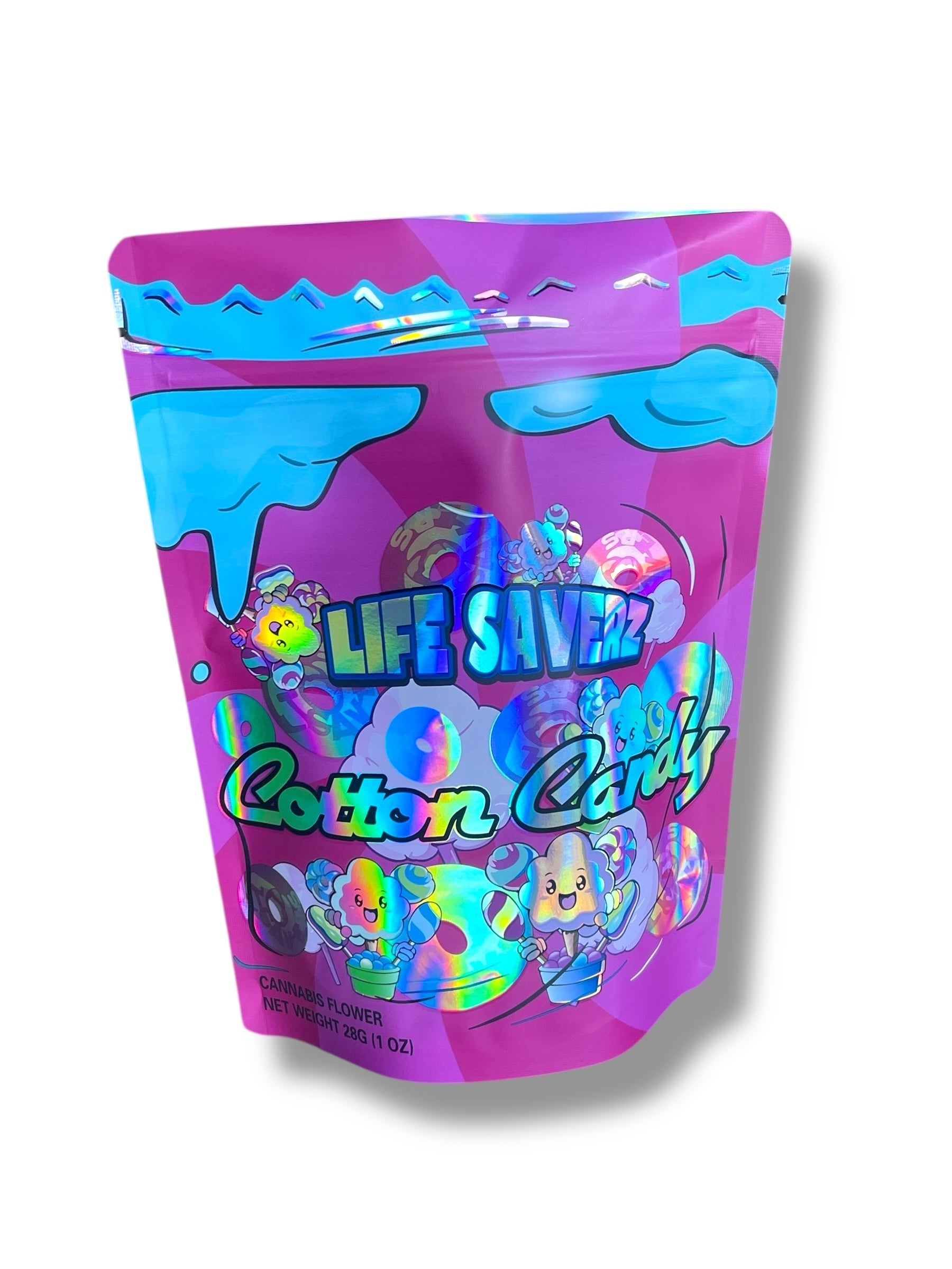 Cotton Candy 1 OZ 28G empty Mylar bag 1 ounce (50 Count)