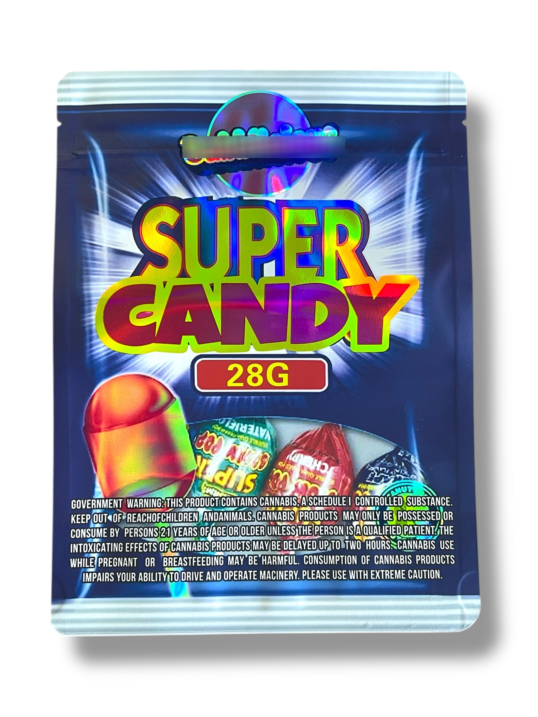 Super Candy 1 OZ 28G empty Mylar bag 1 ounce (50 Count)
