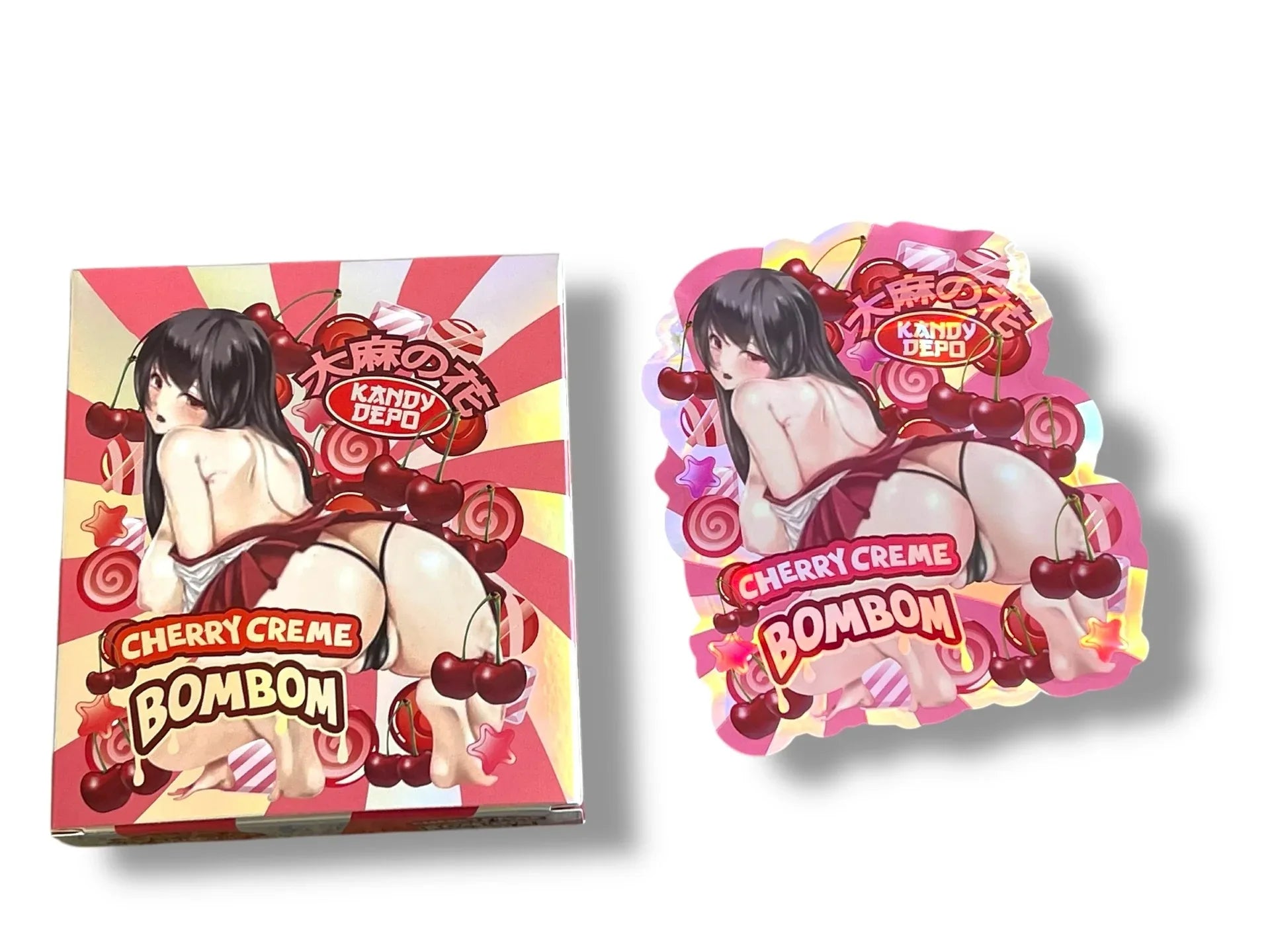 Kandy Depo Cherry Creme Bombom Mylar Bags with Boxes 3.5g Box Packaging